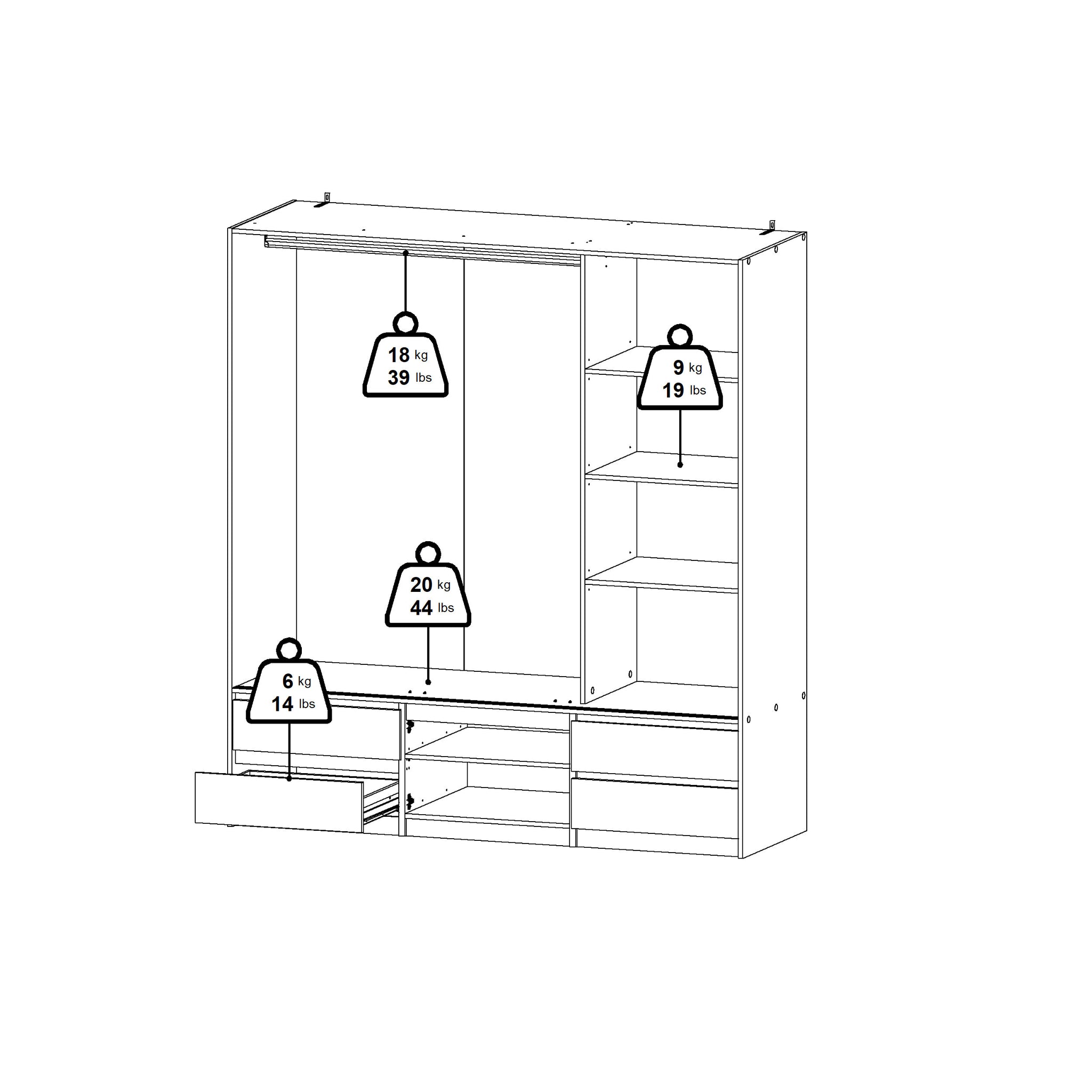 HAUKI | ארון דלתות הזזה בחיפוי מלמין - KUALA