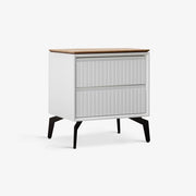 GENOA NIGHTSTAND | שידת לילה מעץ ומתכת 52/40 ס"מ, עם מגירות