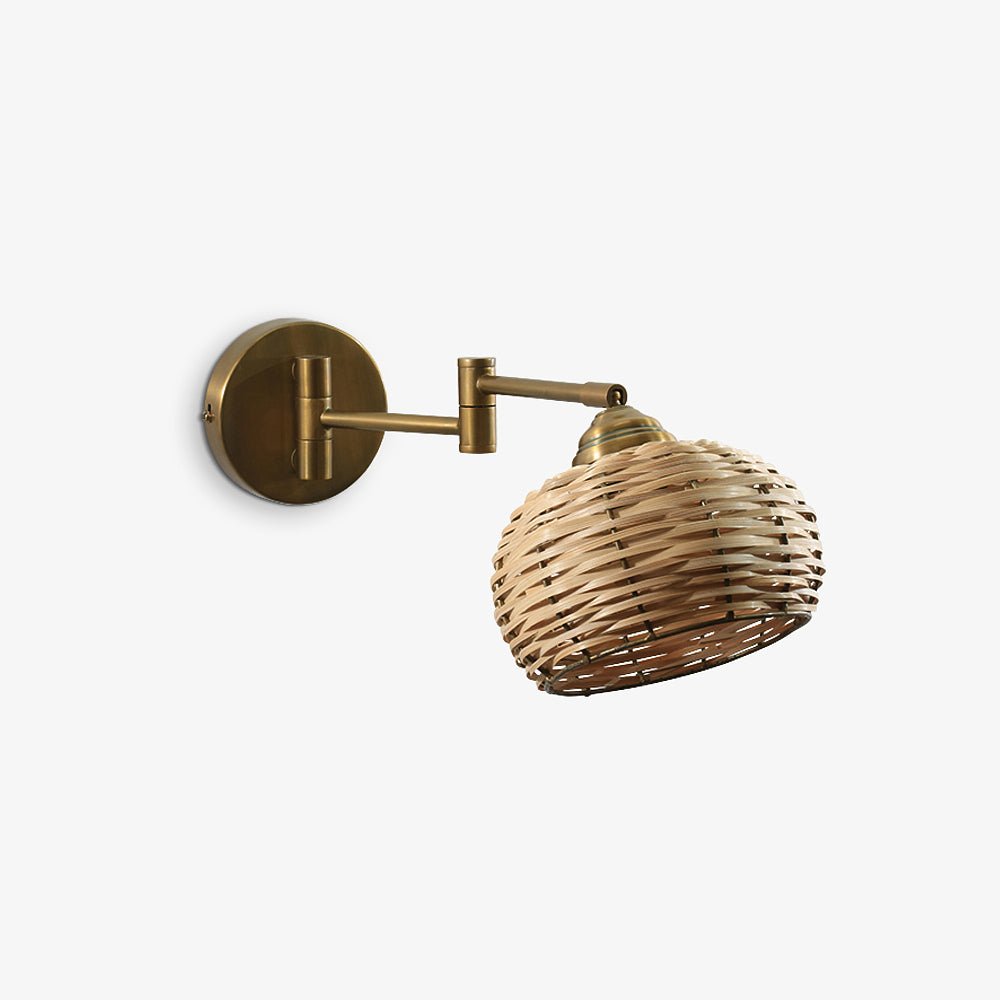 TULOBA | מנורת קיר זרוע ממתכת וראטן