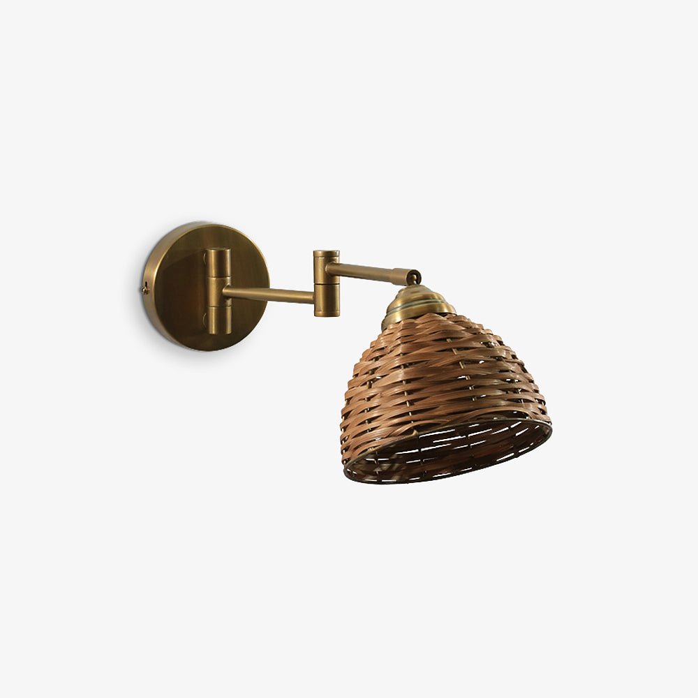 LOSU | מנורת קיר זרוע ממתכת וראטן