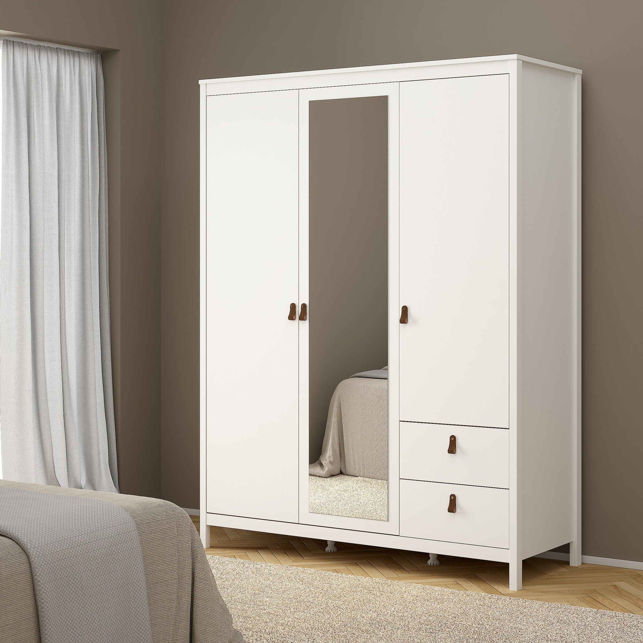 SIVK | ארון פתיחה 3 דלתות ו-2 מגירות, בחיפוי מלמין