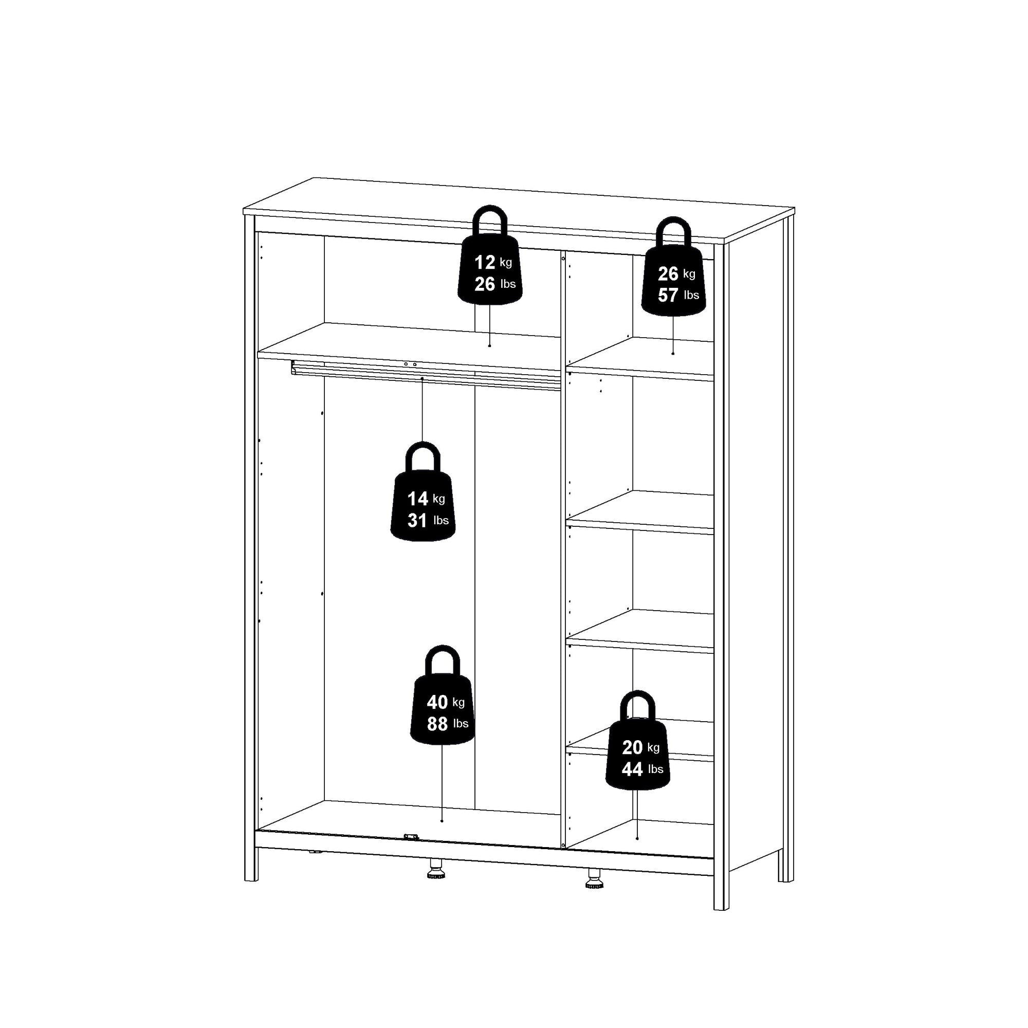 RAGNONI | ארון פתיחה 3 דלתות בחיפוי מלמין