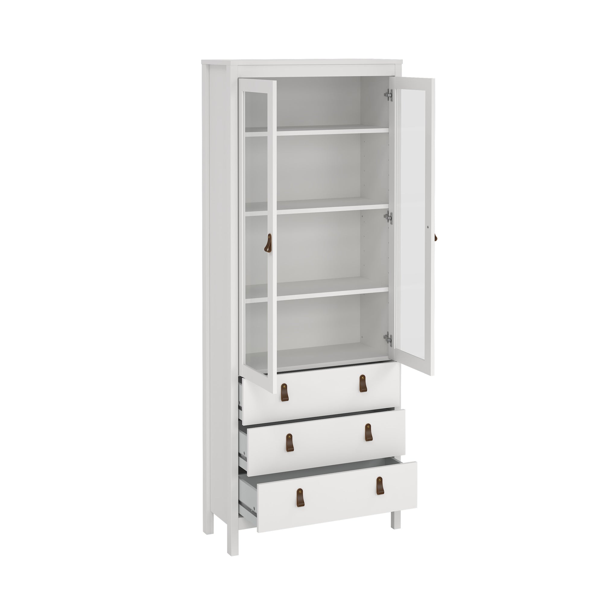 ROARO | ספריה ממלמין וזכוכית, עם מגירות ומדפים סגורים