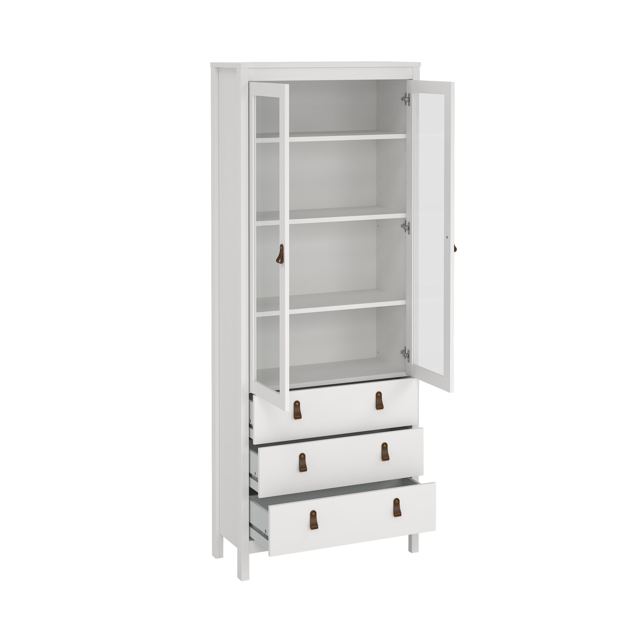 ROARO | ספריה ממלמין וזכוכית, עם מגירות ומדפים סגורים