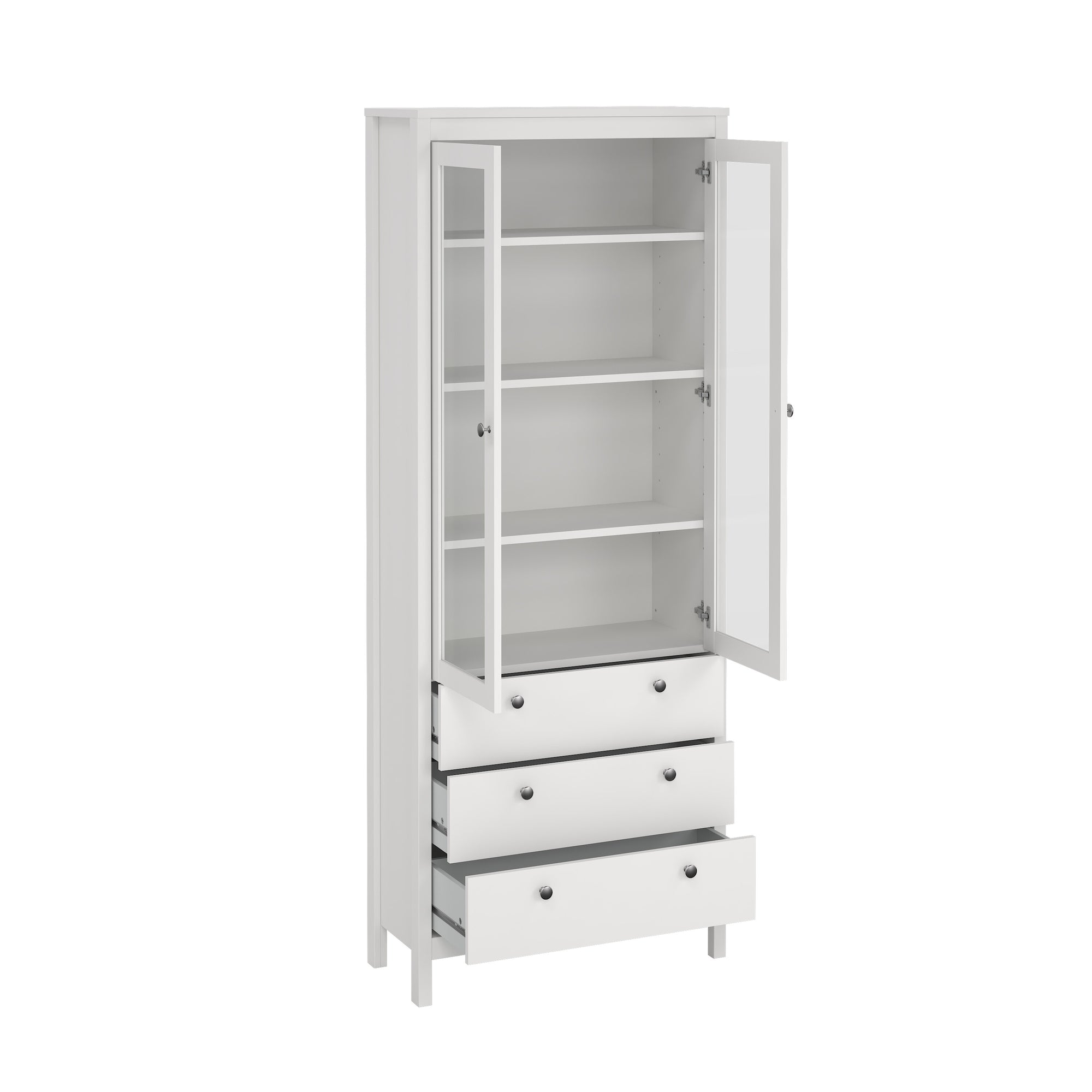 ROARO | ספריה ממלמין וזכוכית, עם מגירות ומדפים סגורים