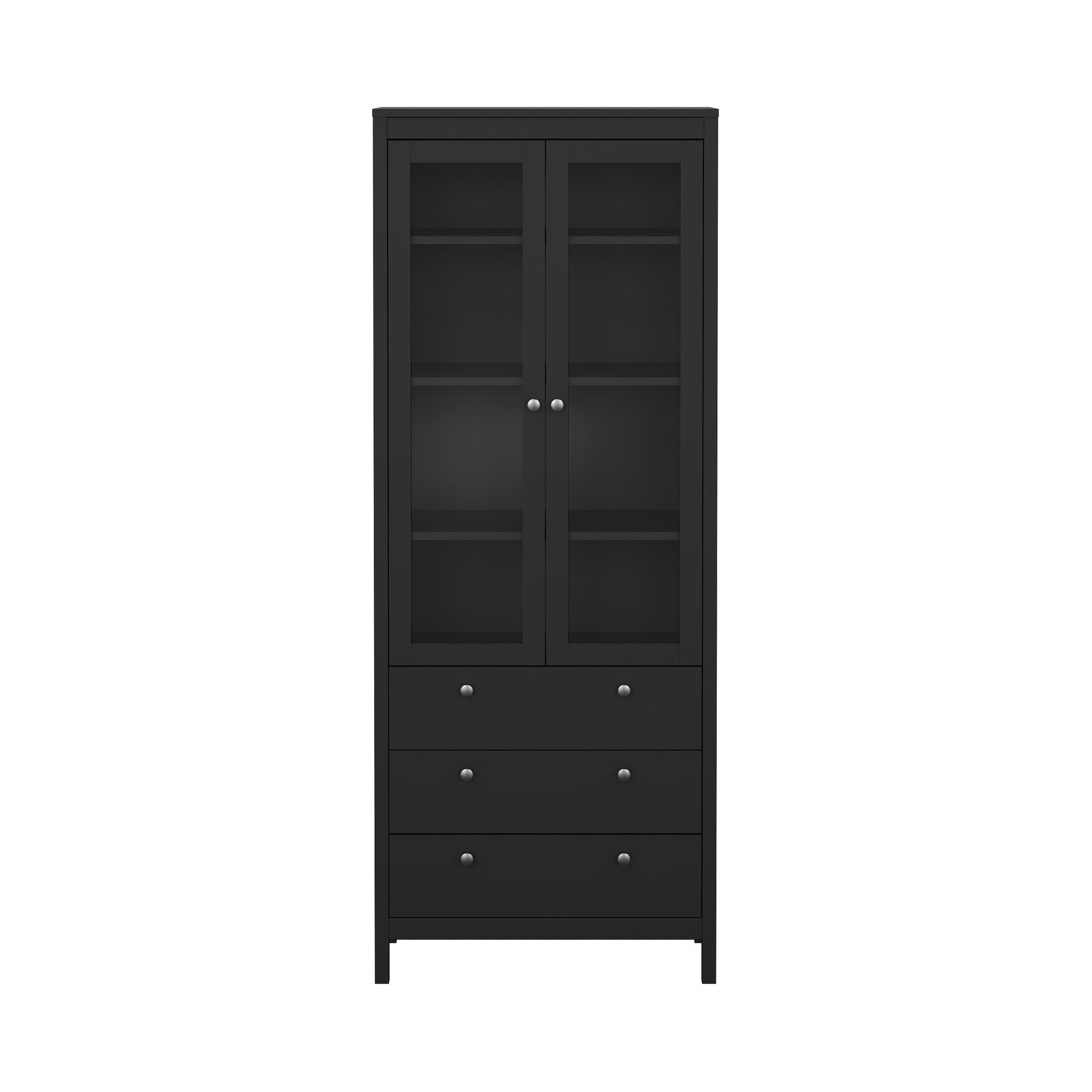 ROARO | ספריה ממלמין וזכוכית, עם מגירות ומדפים סגורים