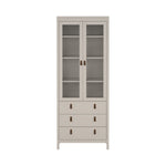 ROARO | ספריה מעץ וזכוכית, עם 3 מגירות ו-2 דלתות