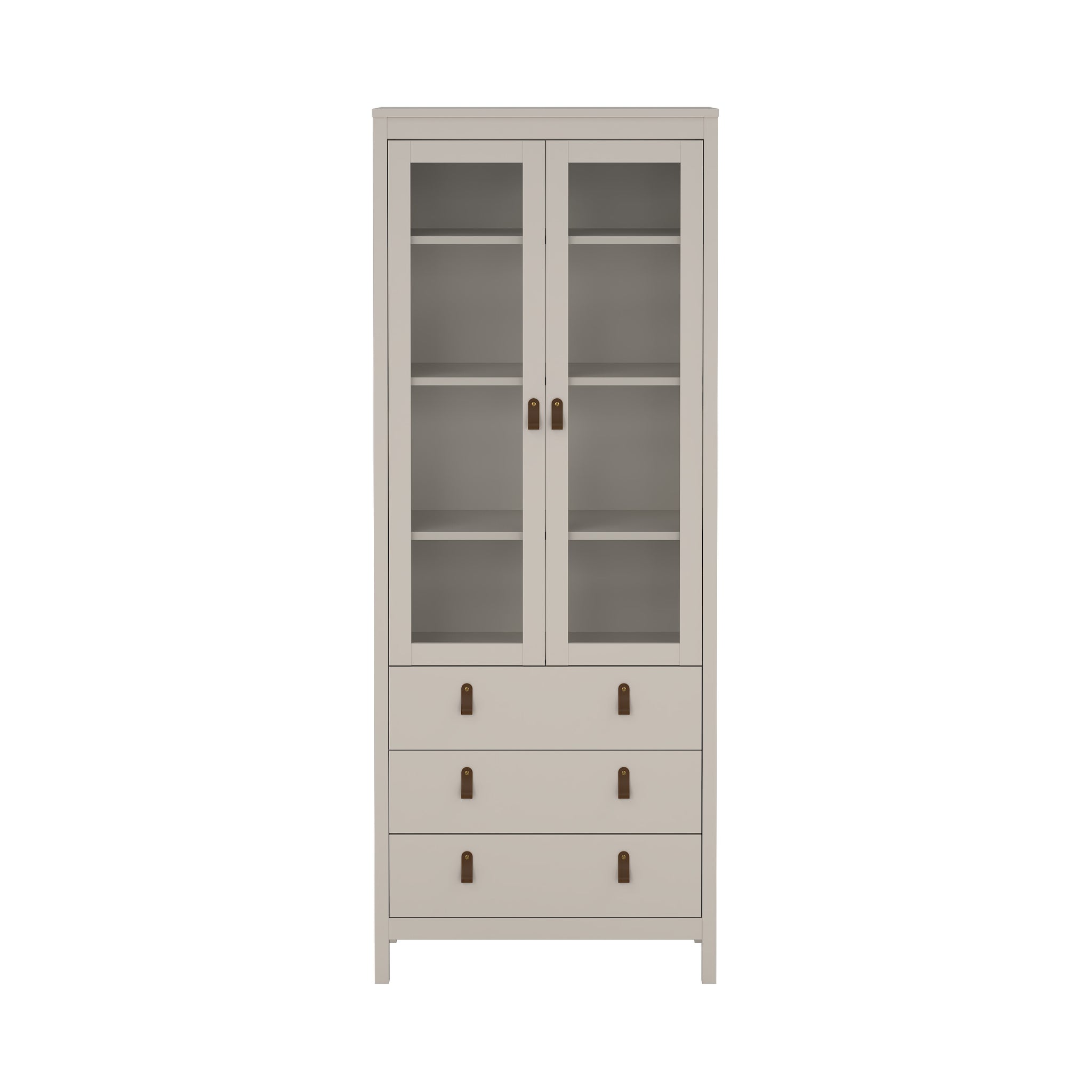 ROARO | ספריה מעץ וזכוכית, עם 3 מגירות ו-2 דלתות