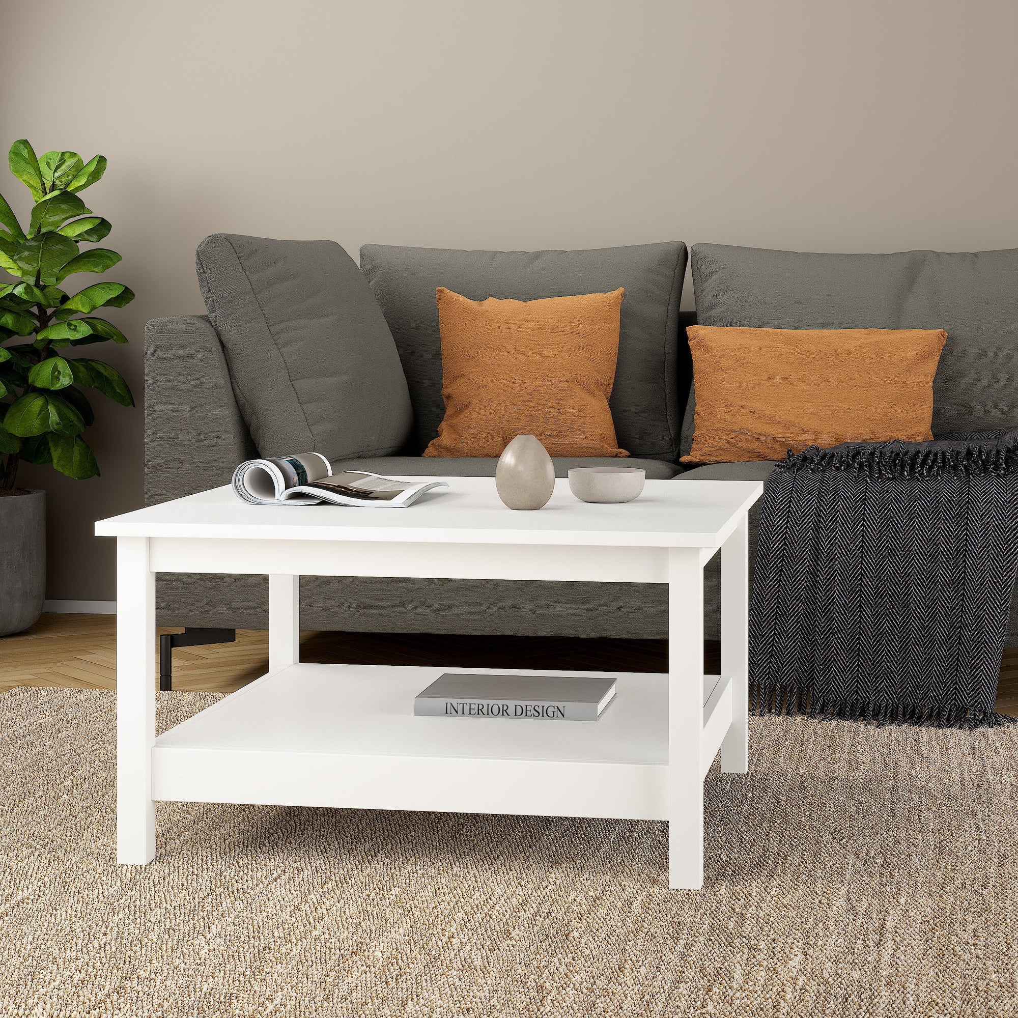 EBBER | שולחן סלון ריבועי ממלמין, 81/81 ס"מ