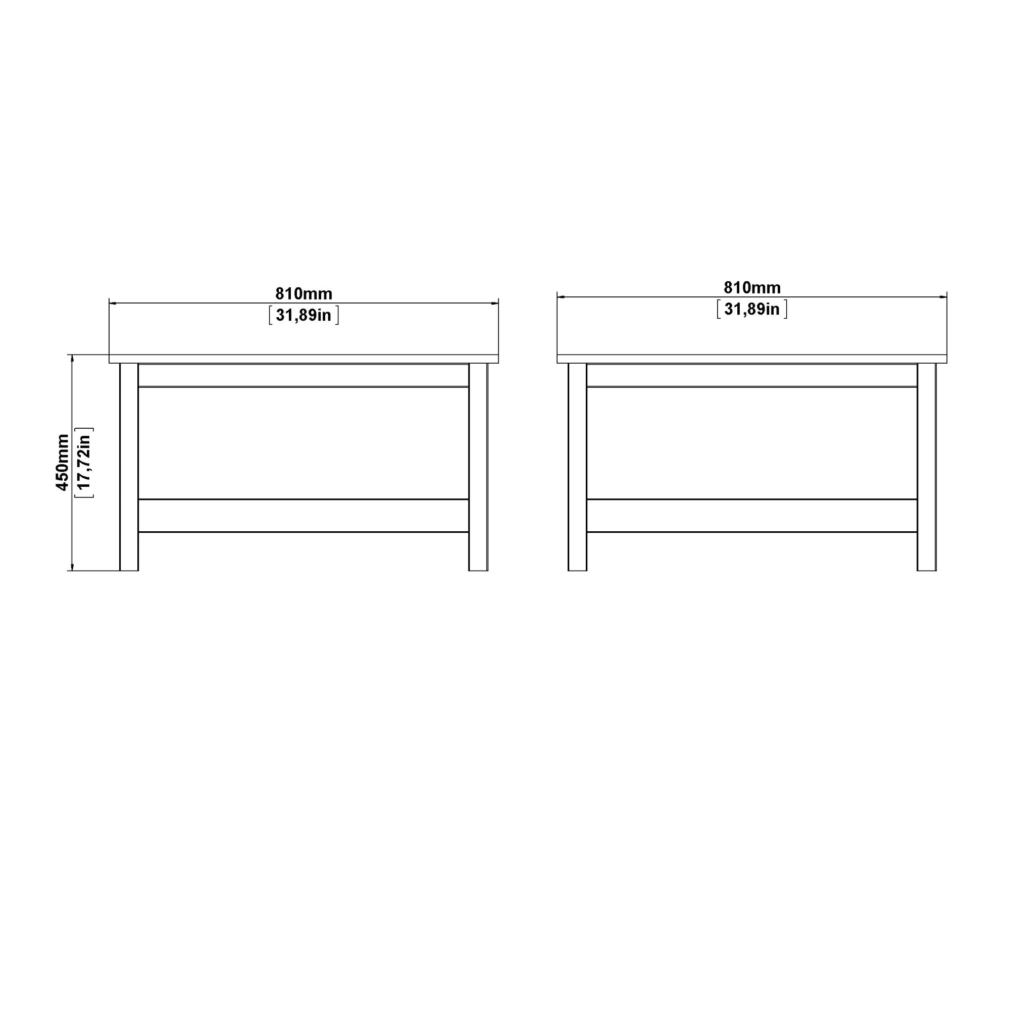 EBBER | שולחן סלון ריבועי ממלמין, 81/81 ס"מ