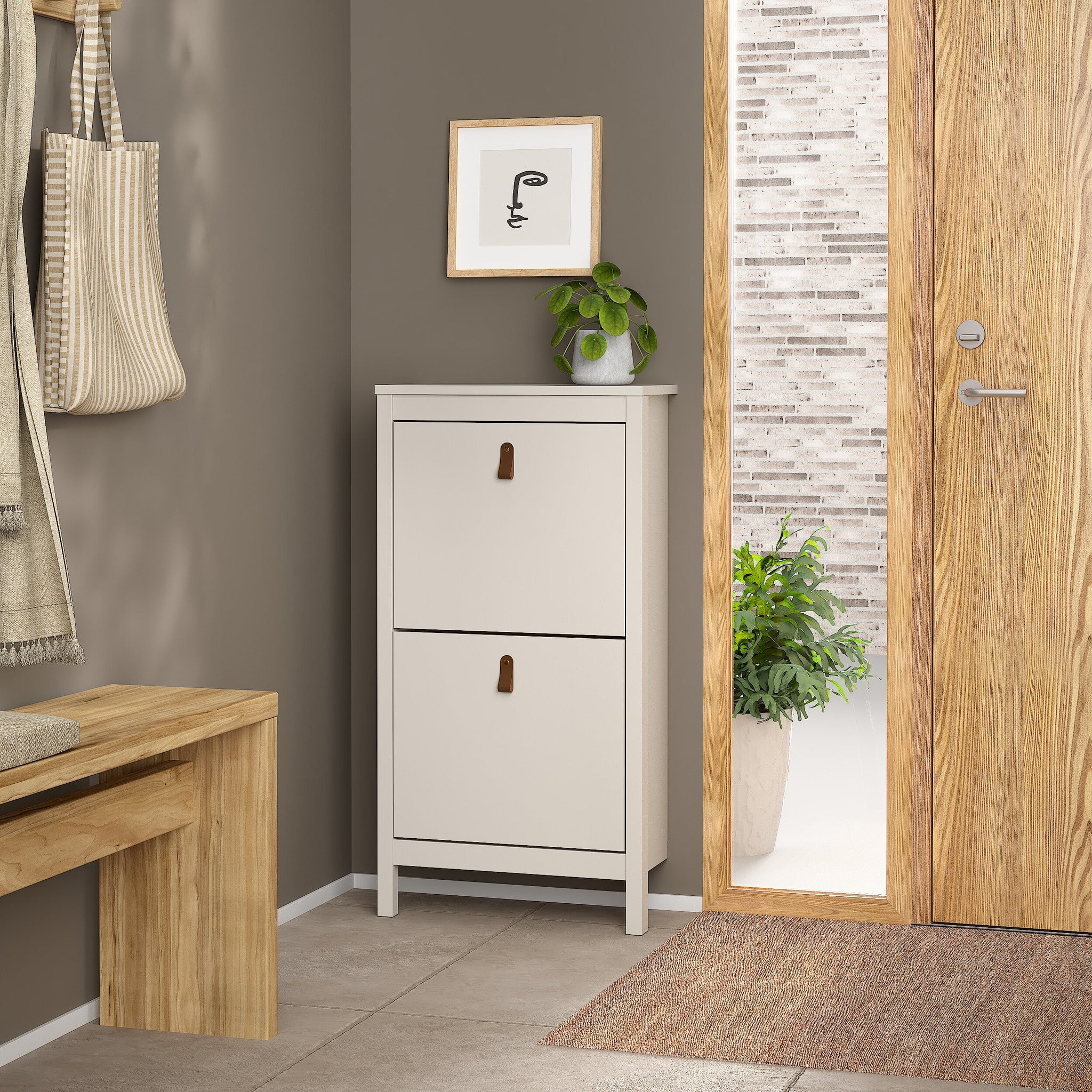 MOLU | ארון נעליים ממלמין, עם מדפים כפולים