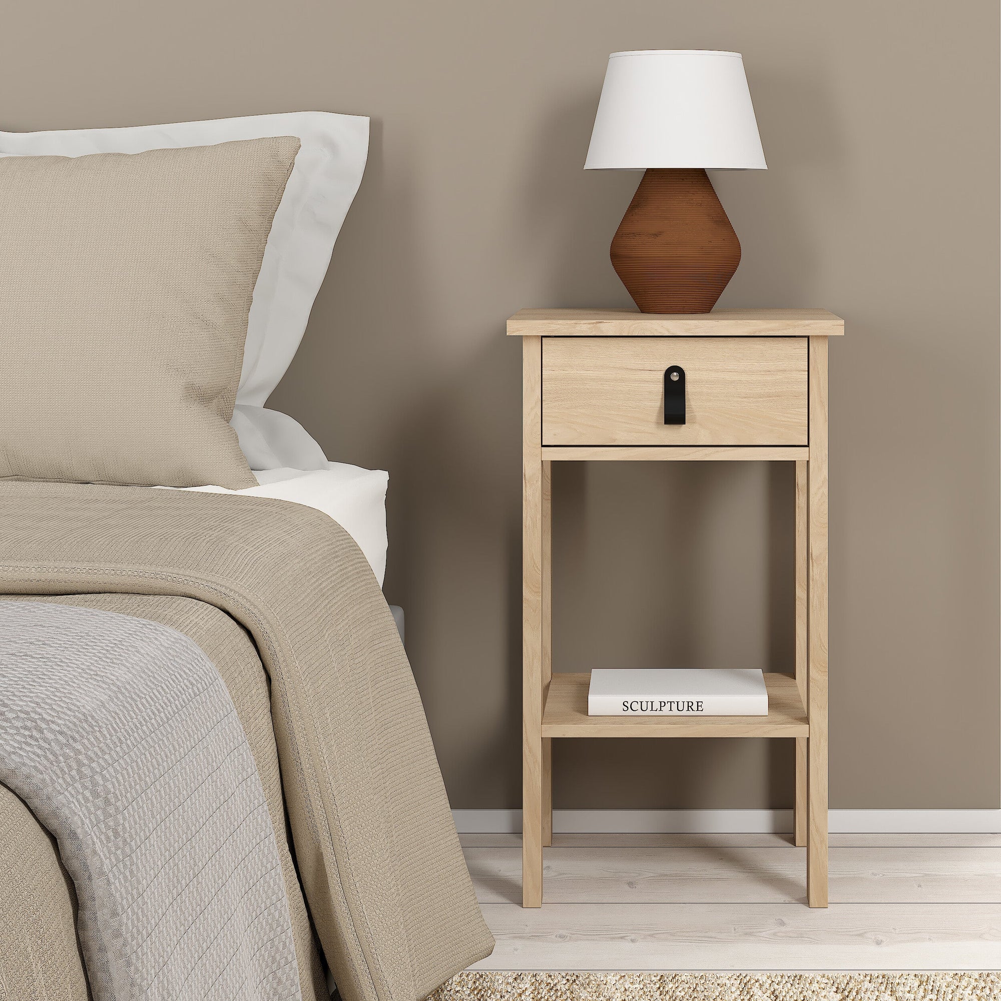 GRAIN | שידת לילה 40/35 ס"מ, עם מגירה ומדף פתוח - KUALA