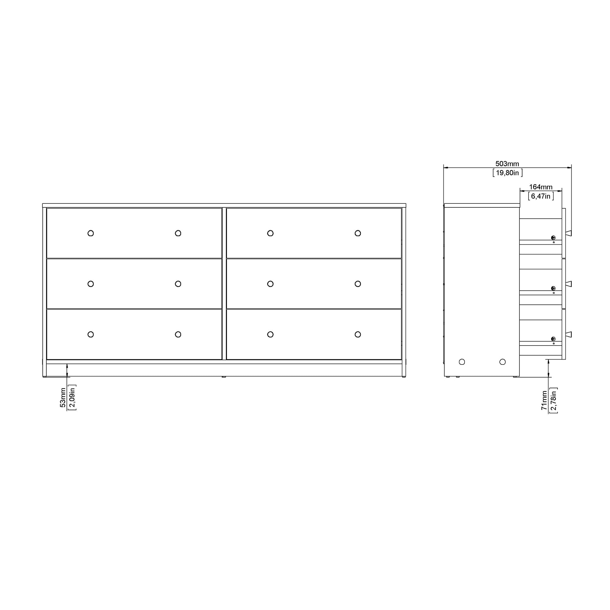 LIFON | קומודה ממלמין, עם 6 מגירות