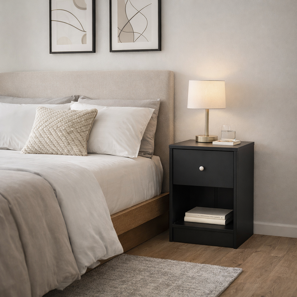 GEM | שידת לילה 38/30 ס"מ, עם מגירה ומדף פתוח - KUALA