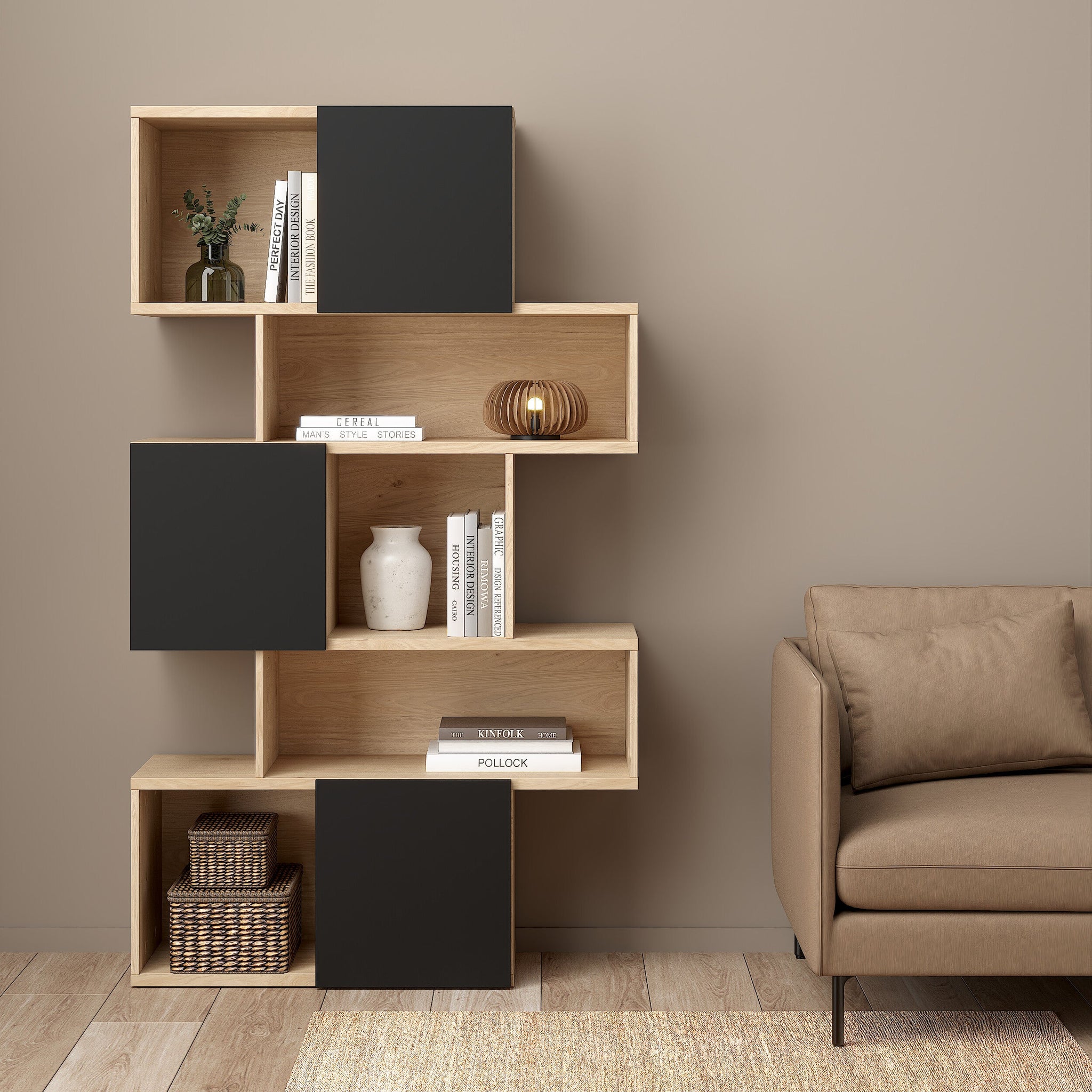 ELIOM | ספריה עם מדפים פתוחים ודלתות סלייד - KUALA