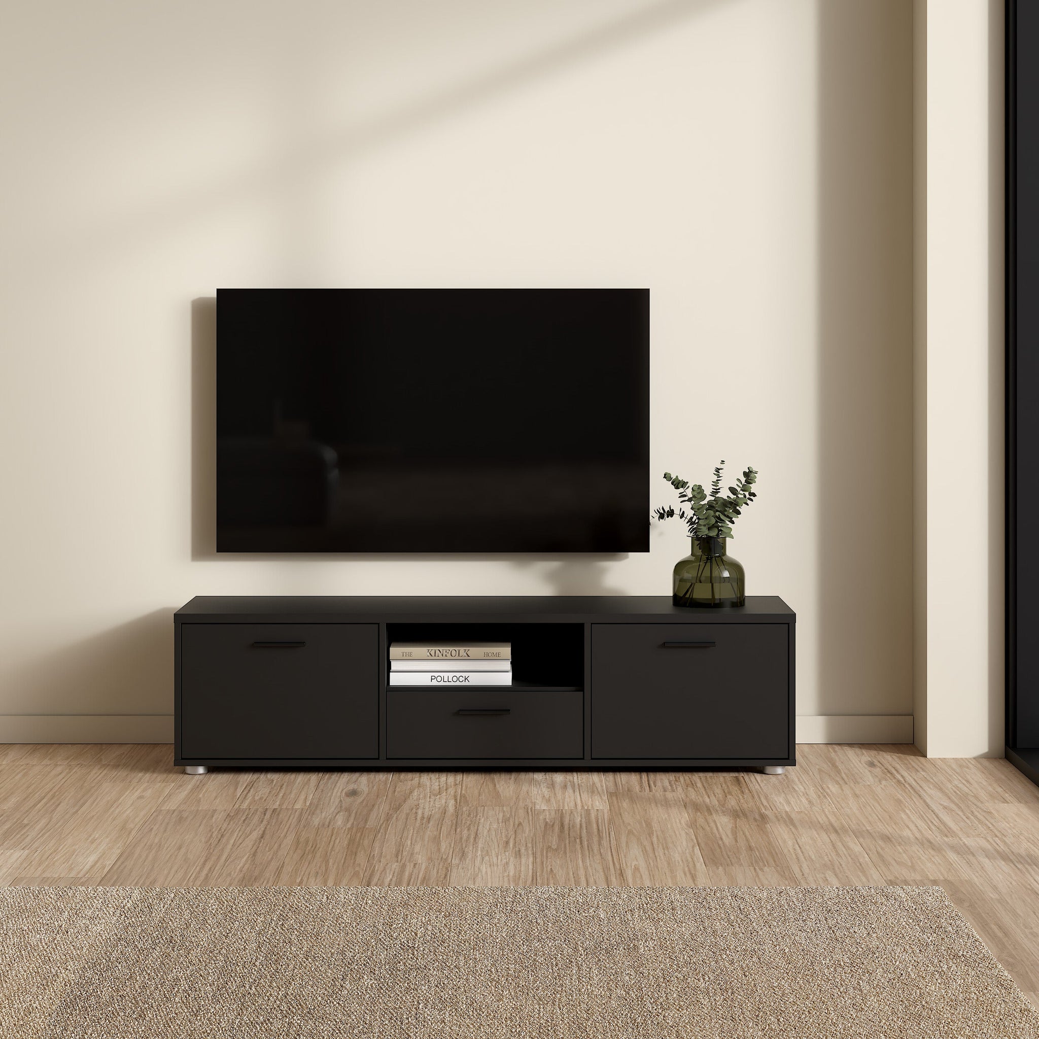 BLOMIK | מזנון נורדי ממלמין, עם מגירה, מדף פתוח ומדפים סגורים - KUALA