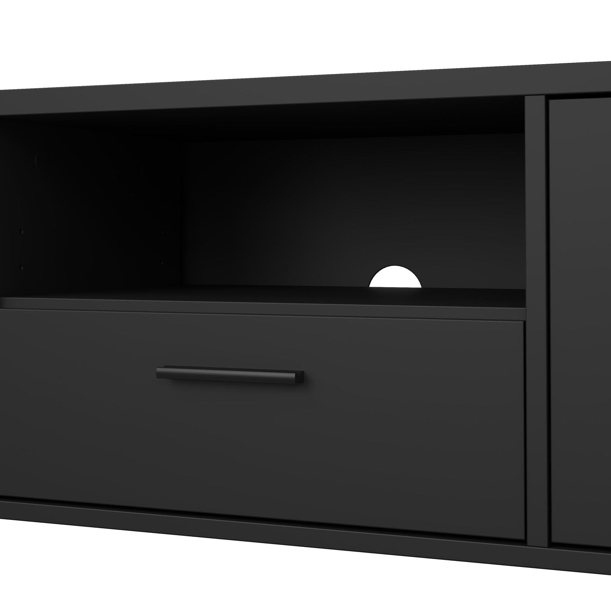 BLOMIK | מזנון נורדי ממלמין, עם מגירה, מדף פתוח ומדפים סגורים - KUALA