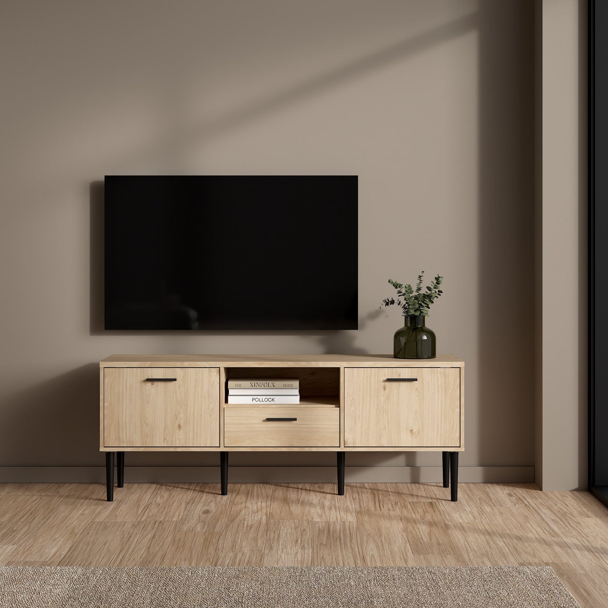 FROSTA | מזנון נורדי עם מגירה, מדף פתוח ומדפים סגורים - KUALA