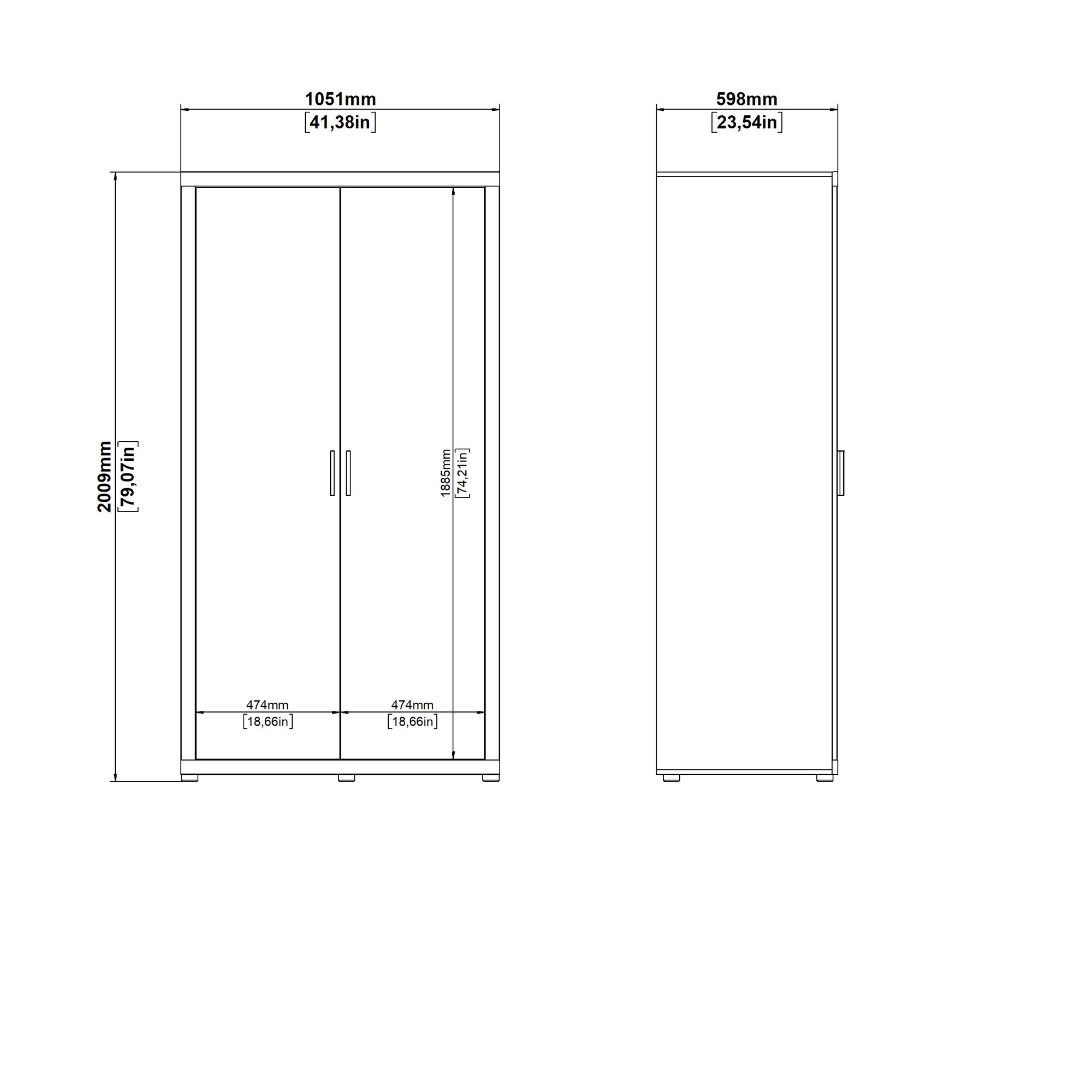 SIGRA | ארון פתיחה עם 2 דלתות בחיפוי מלמין - KUALA