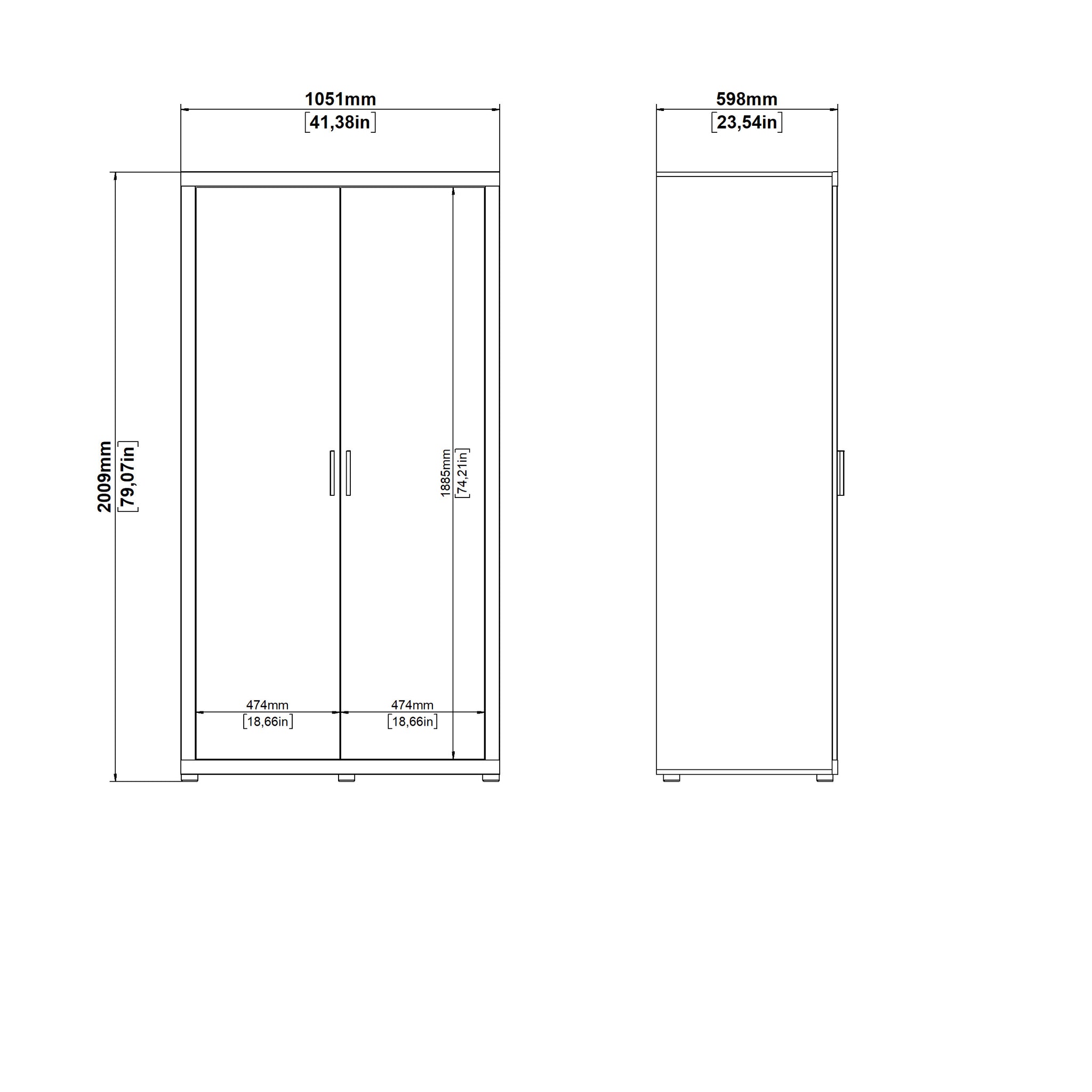 SIGRA | ארון פתיחה עם 2 דלתות בחיפוי מלמין - KUALA