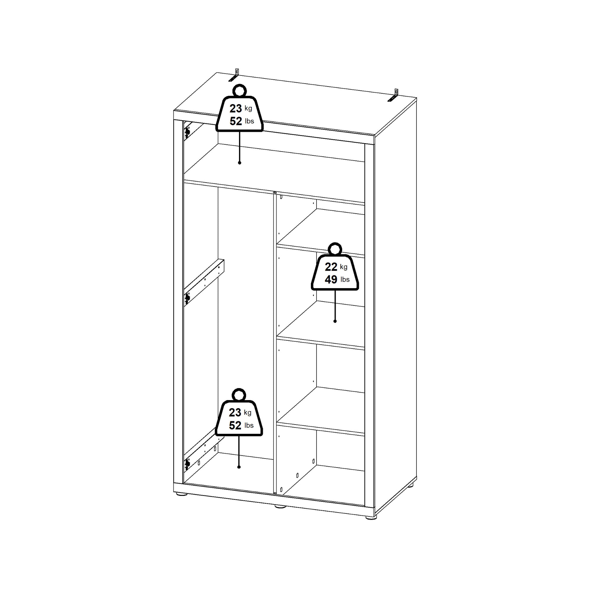 SIGRA | ארון פתיחה עם 2 דלתות בחיפוי מלמין - KUALA