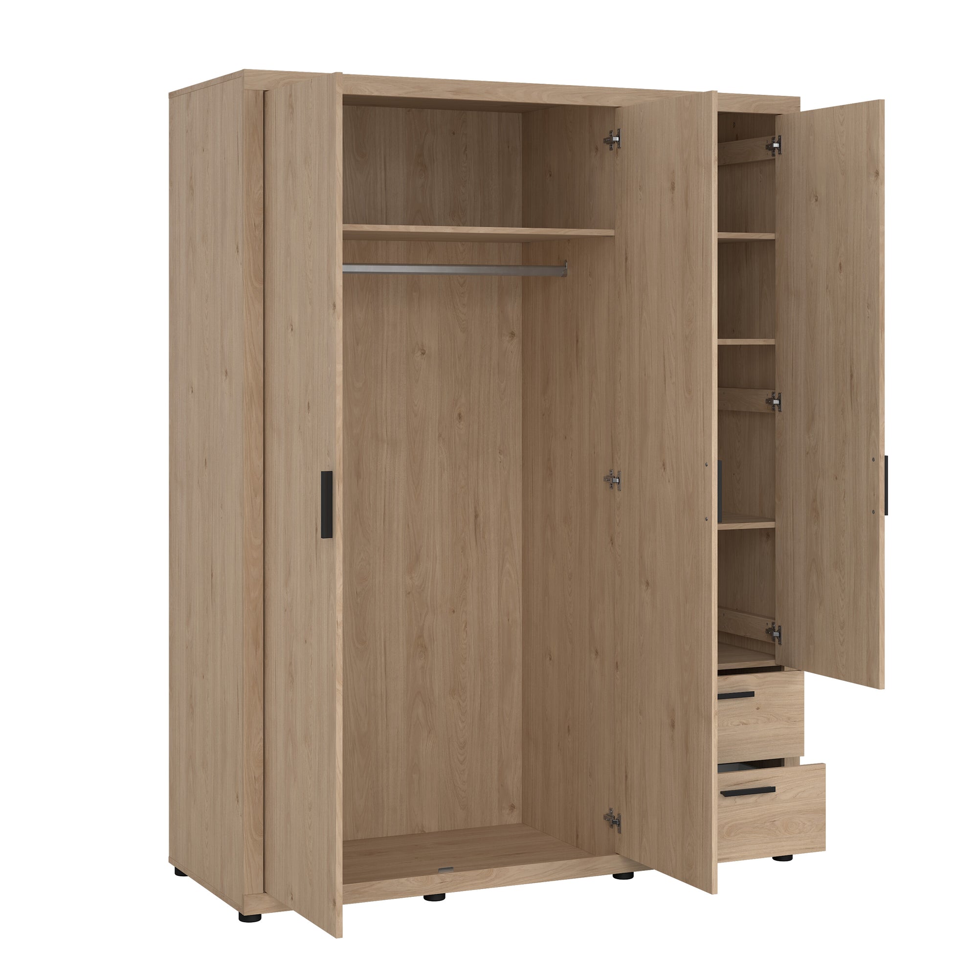 ORNVA | ארון 3 דלתות ו-2 מגירות, בחיפוי מלמין