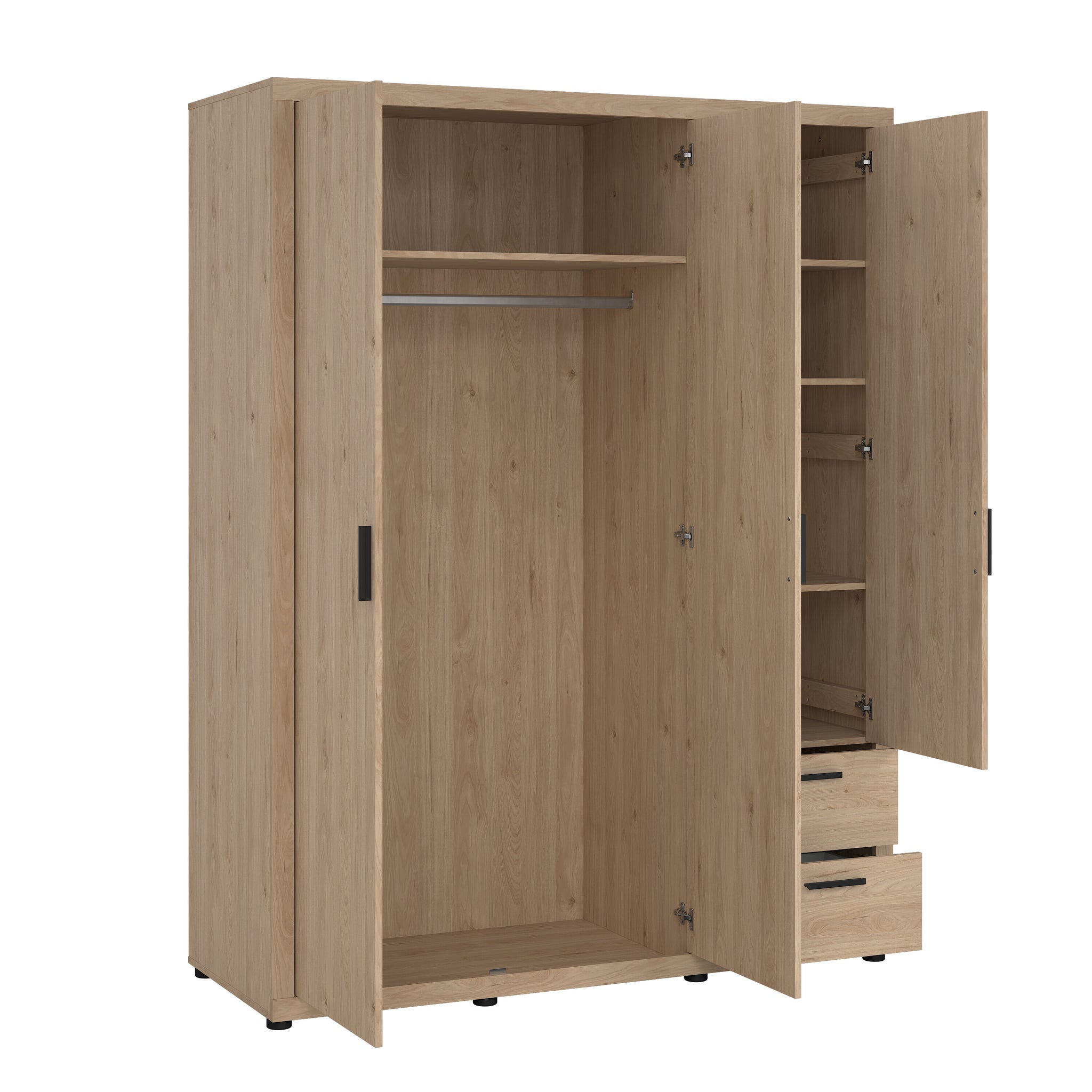 ORNVA | ארון 3 דלתות ו-2 מגירות, בחיפוי מלמין