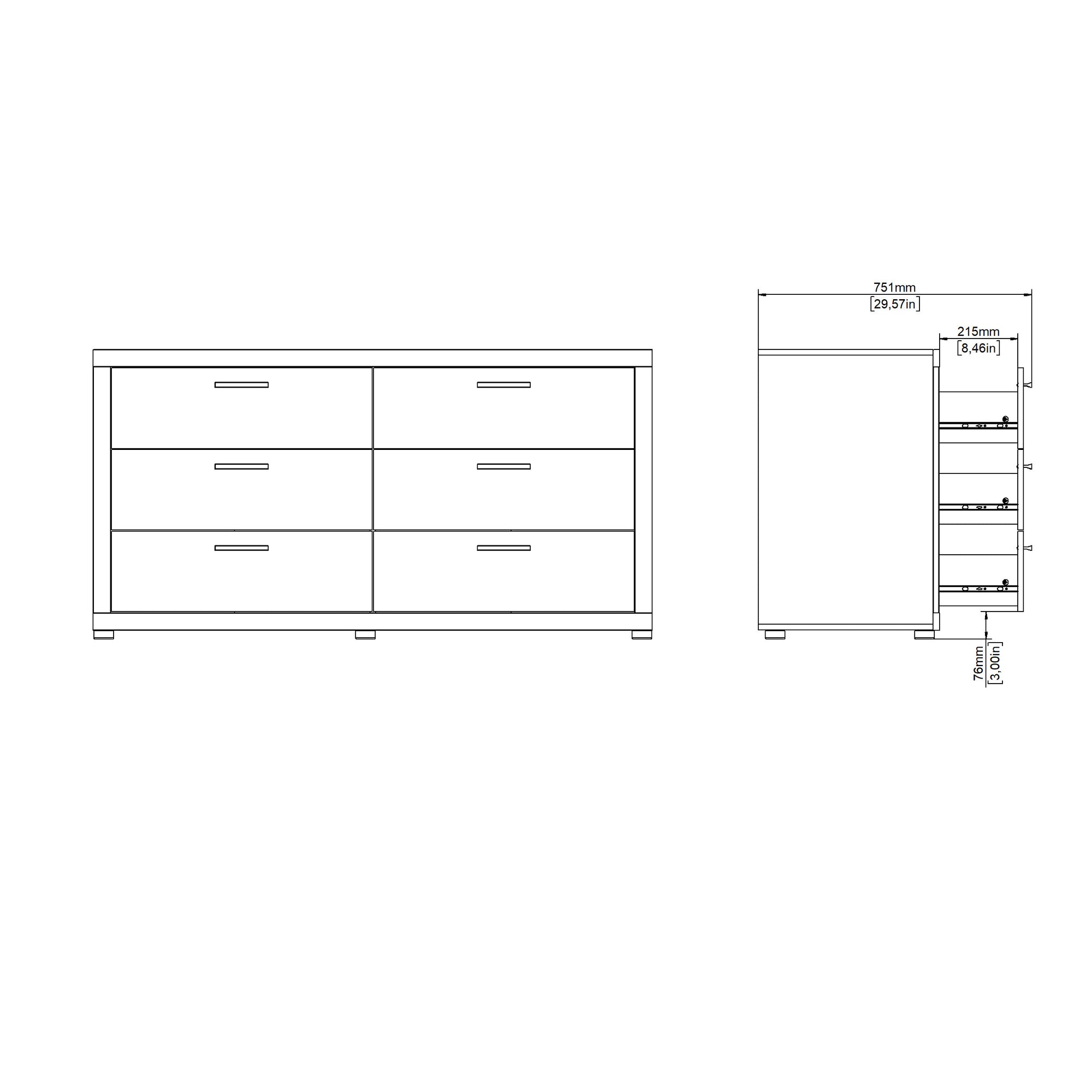 DOLO | קומודה עם 6 מגירות - KUALA