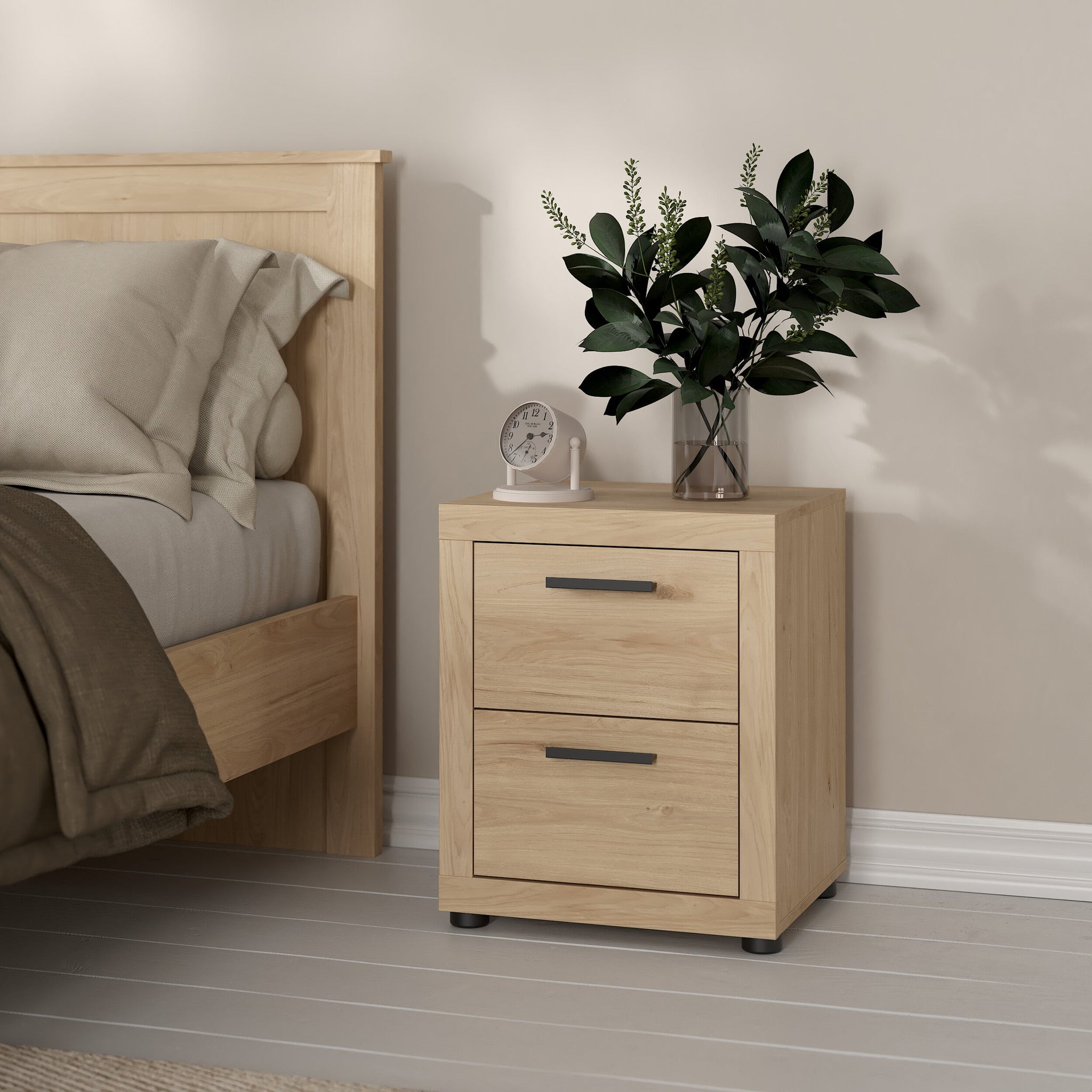 FRAMO | שידת לילה 46/41 ס"מ, עם 2 מגירות - KUALA