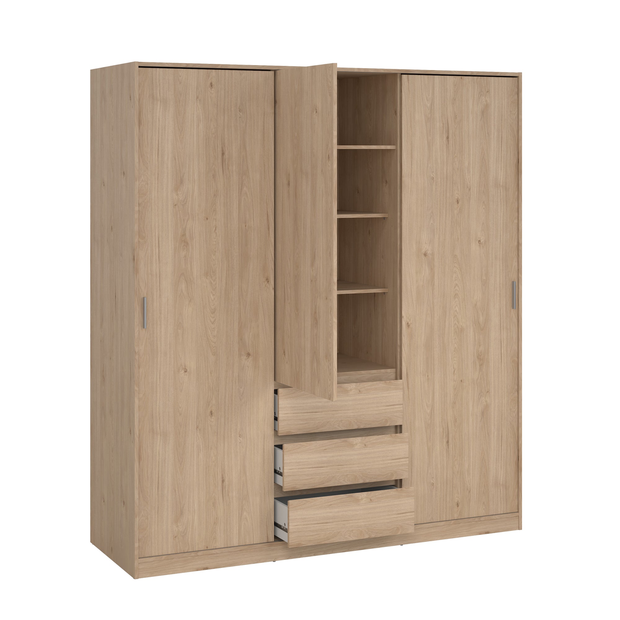 TYRHA | ארון 3 דלתות ו-3 מגירות, בחיפוי מלמין