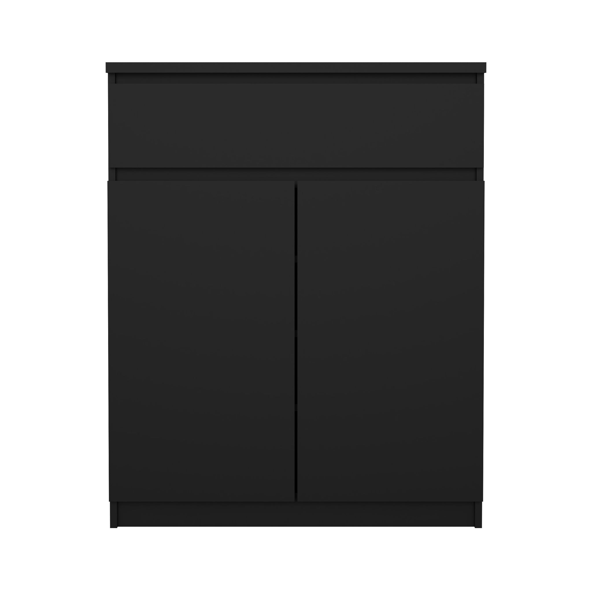 SOLVEVI | שידת אחסון ממלמין, עם מגירה ומדפים סגורים