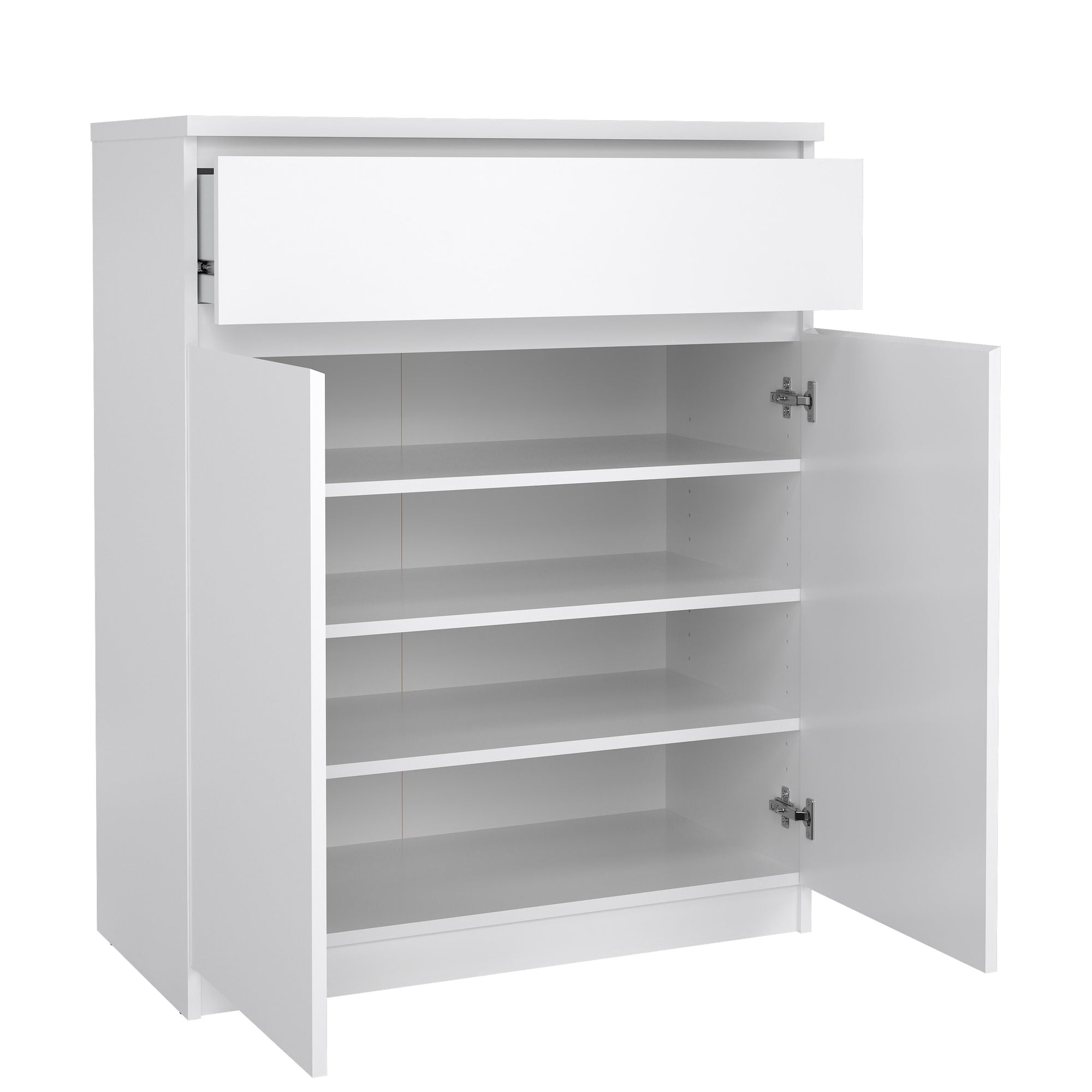 SOLVEVI | שידת אחסון ממלמין, עם מגירה ומדפים סגורים