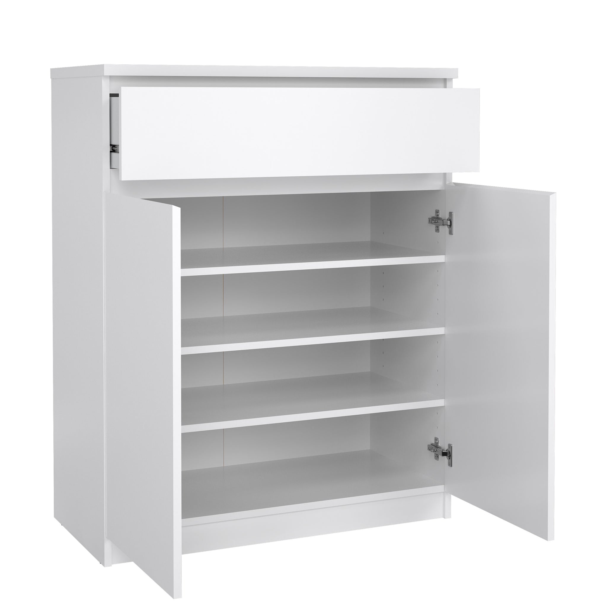 SOLVEVI | שידת אחסון ממלמין, עם מגירה ומדפים סגורים