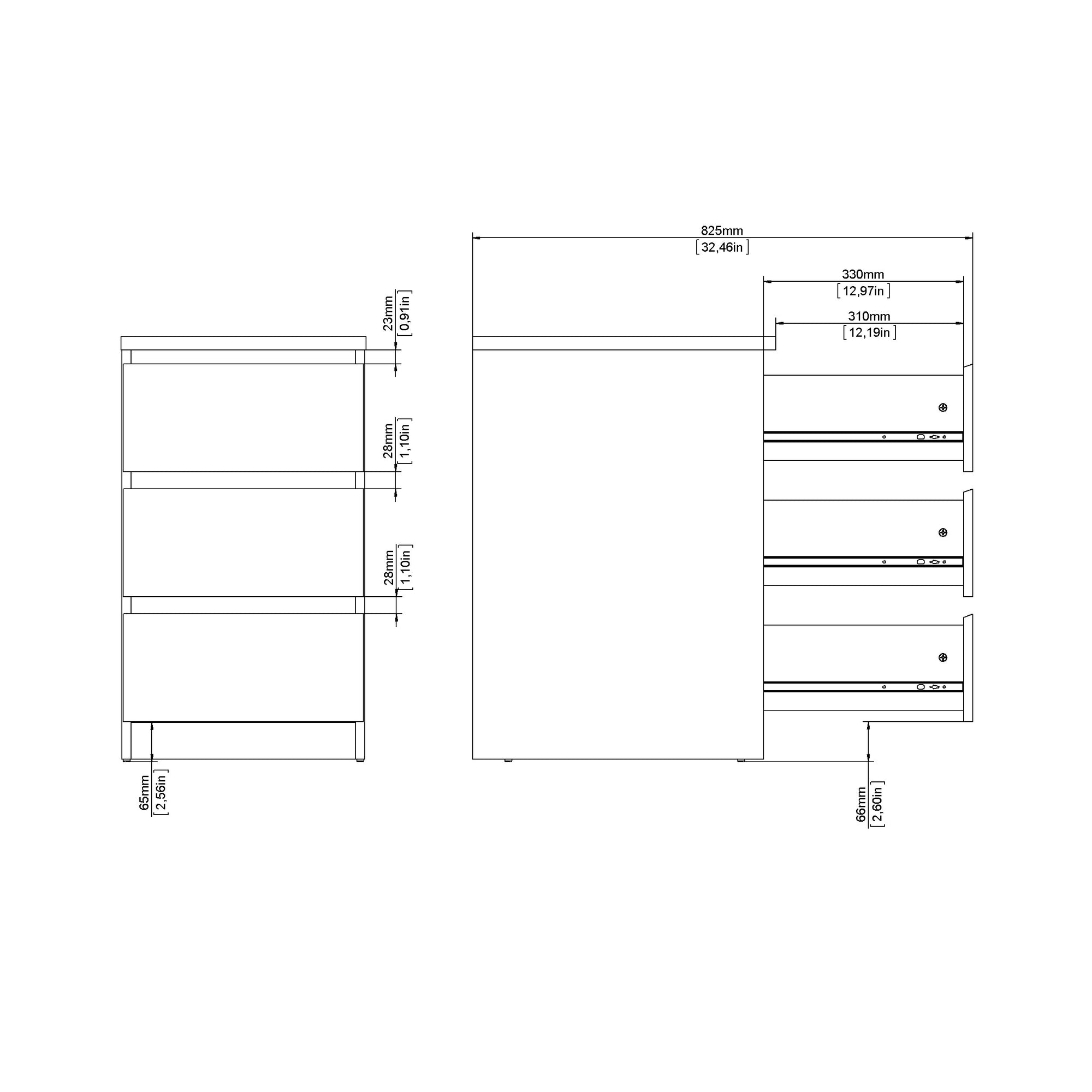 ARNI | שידת אחסון ממלמין, עם 3 מגירות