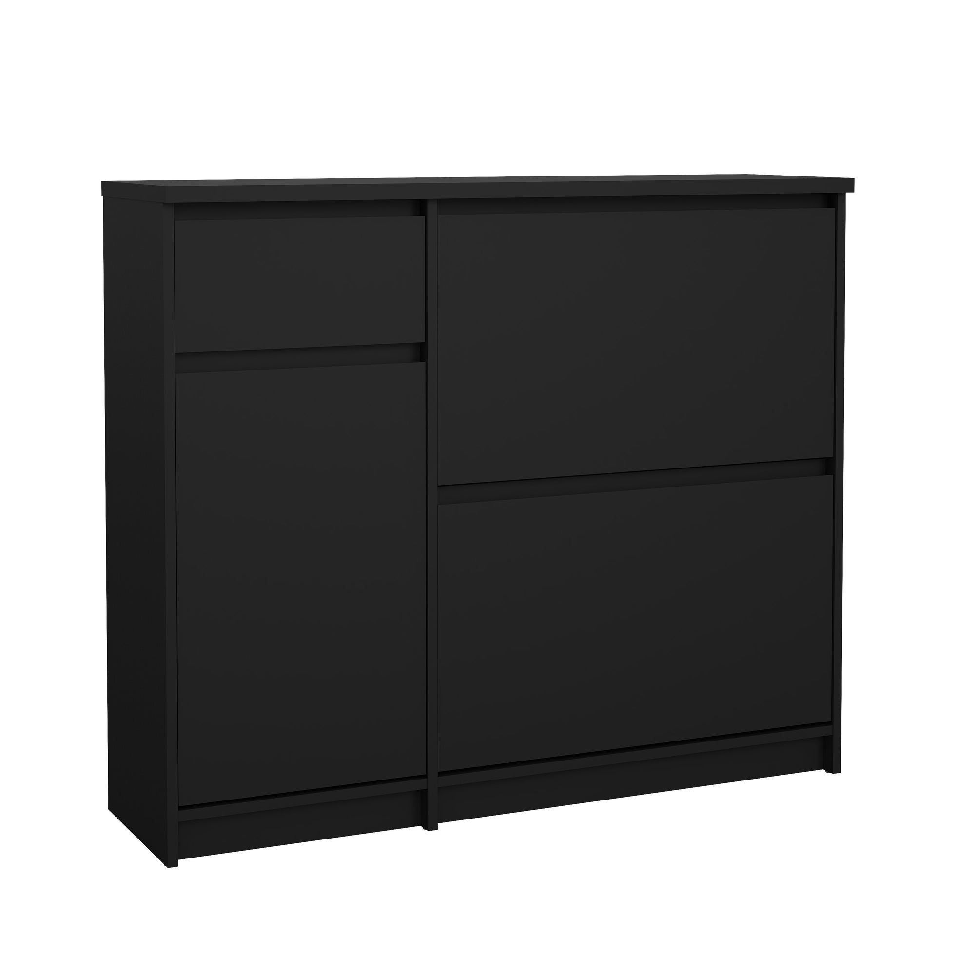 LOKES | ארון נעליים ממלמין, עם מדפים כפולים, מגירה ומדפים סגורים