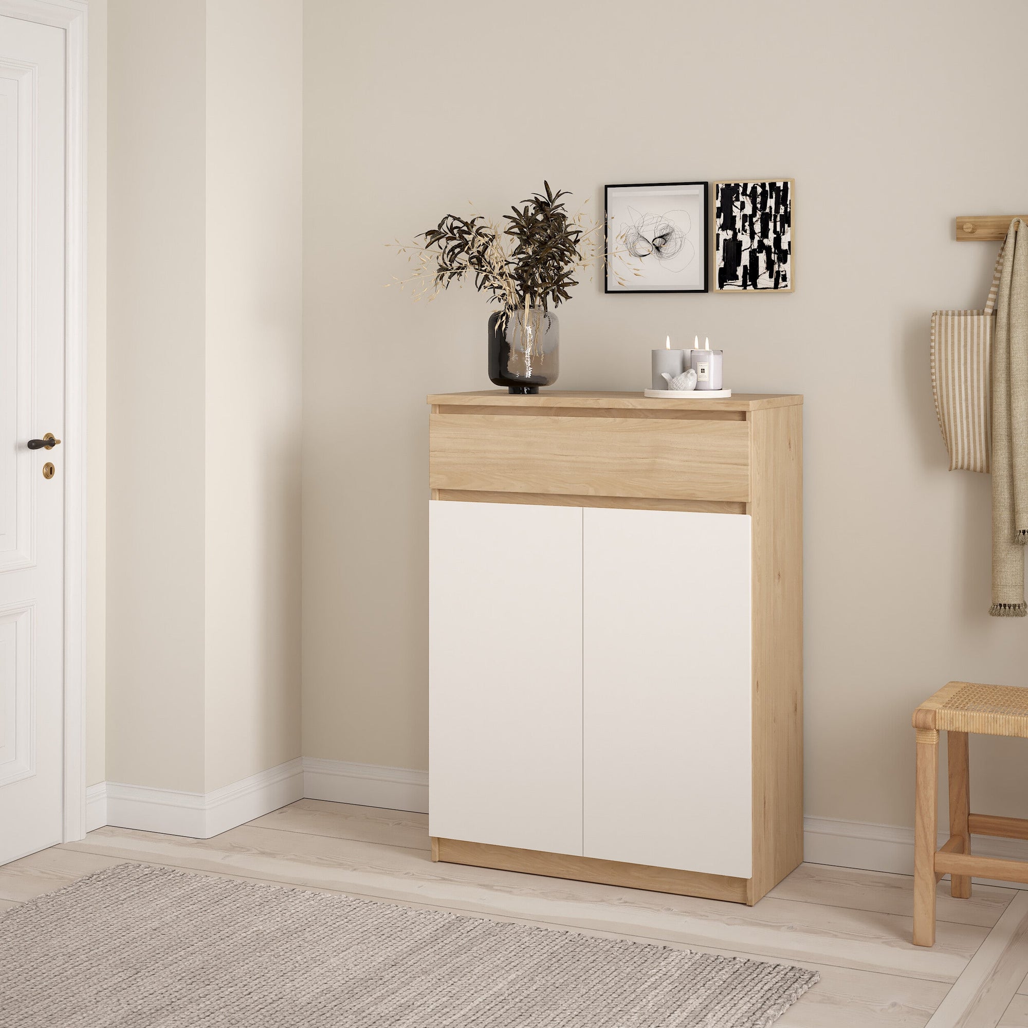 GORMI | ארון נעליים ממלמין, עם מדפים ומגירה