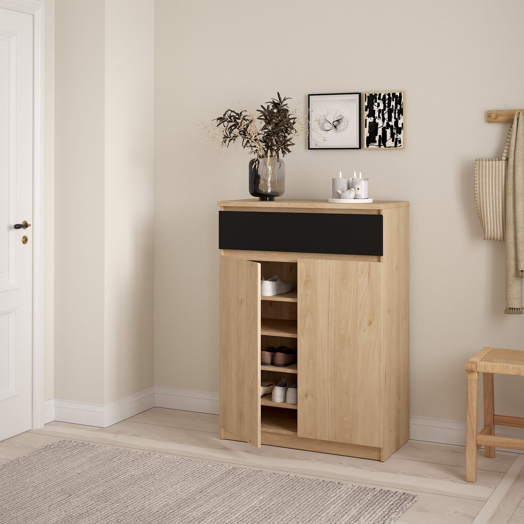 ELOFS | ארון נעליים ממלמין, עם מדפים ומגירה