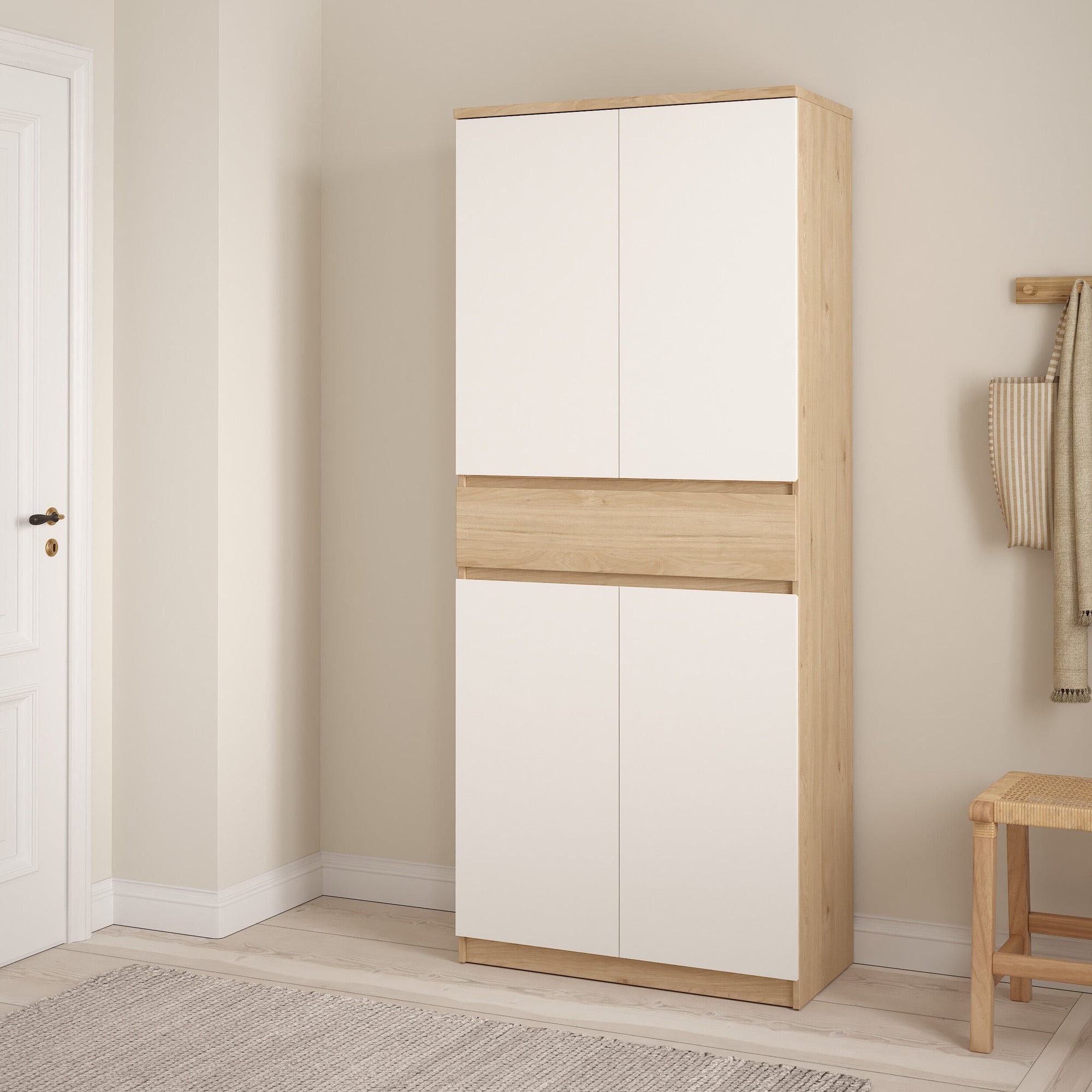 STEYREL | ארון נעליים ממלמין, עם מדפים ומגירה - KUALA