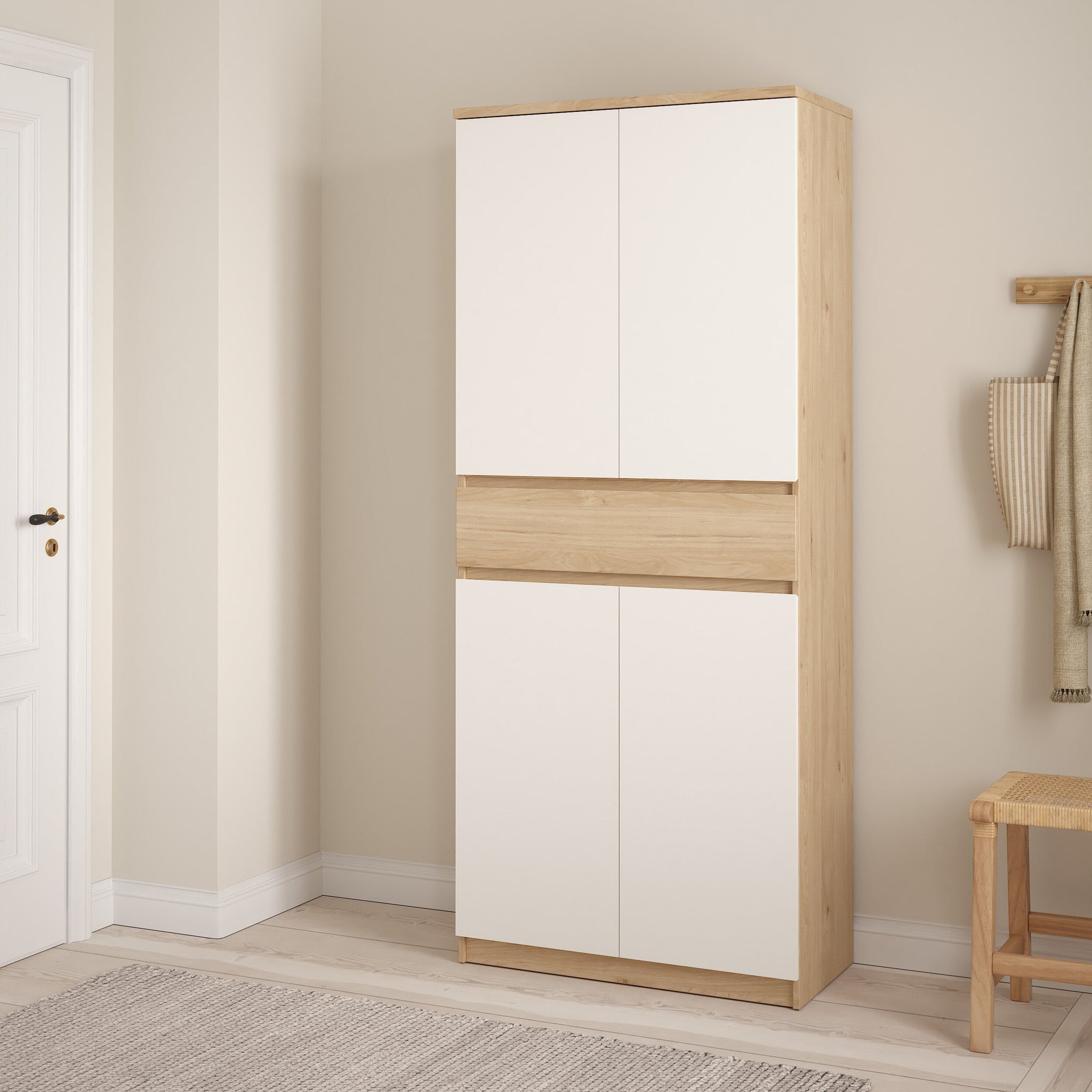 STEYREL | ארון נעליים ממלמין, עם מדפים ומגירה - KUALA