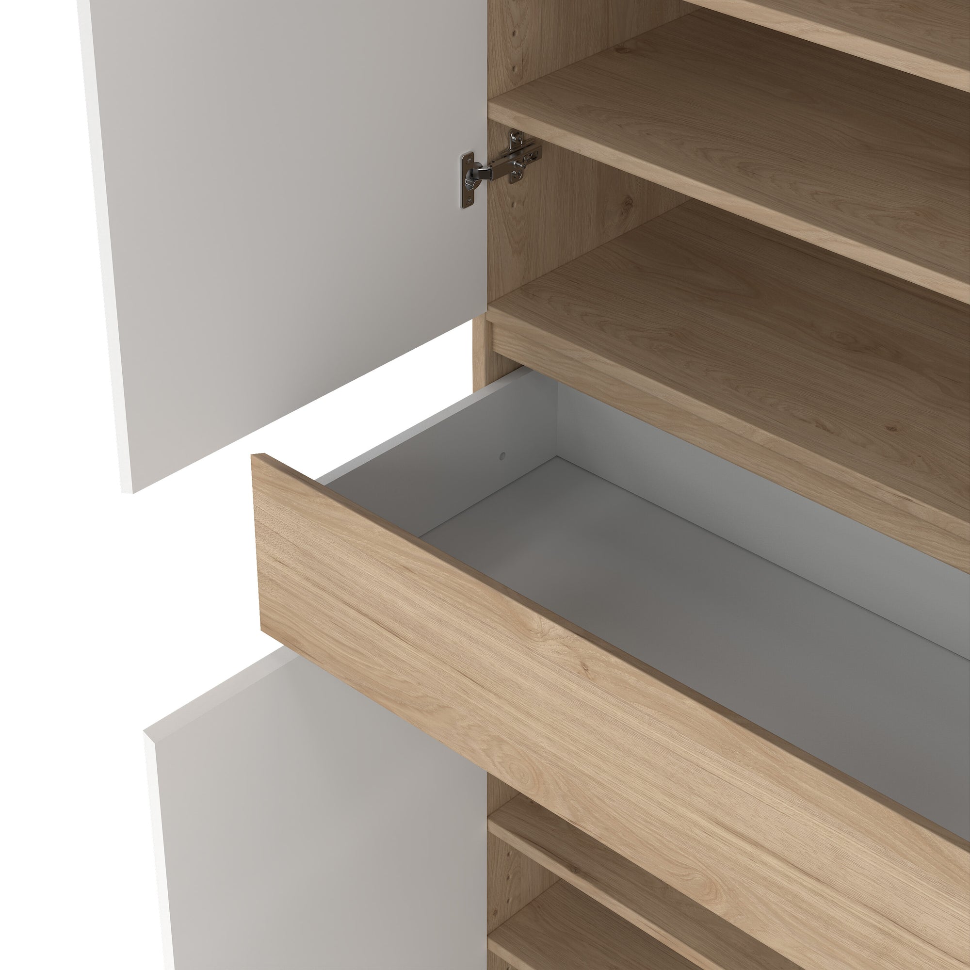 STEYREL | ארון נעליים ממלמין, עם מדפים ומגירה - KUALA