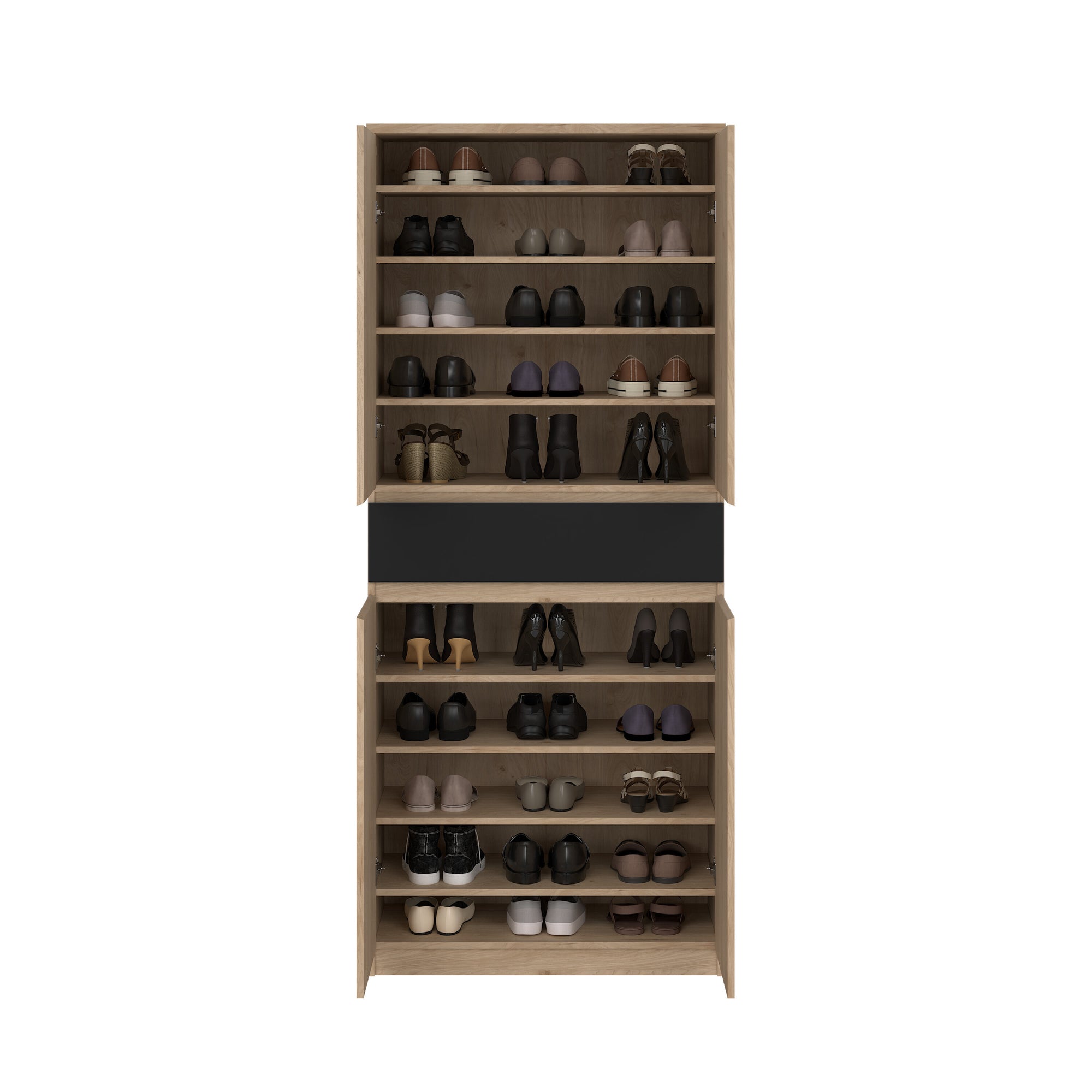 BLOMVOL | ארון נעליים ממלמין, עם מדפים ומגירה