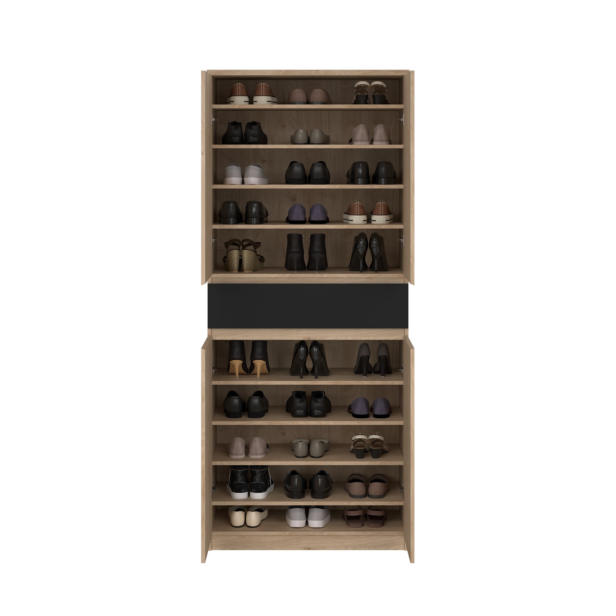 BLOMVOL | ארון נעליים ממלמין, עם מדפים ומגירה