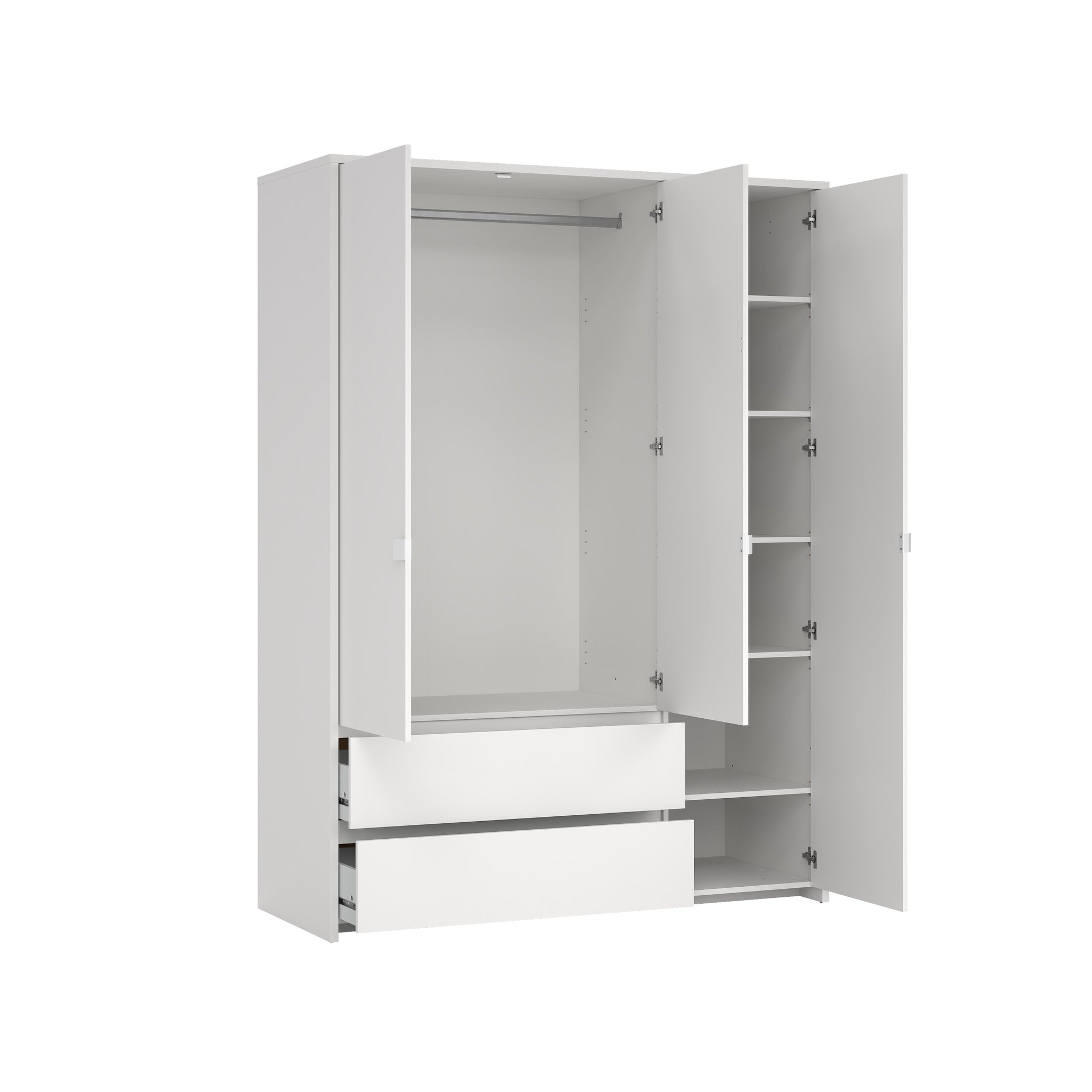 KNUTO | ארון פתיחה 3 דלתות ו-2 מגירות, בחיפוי מלמין