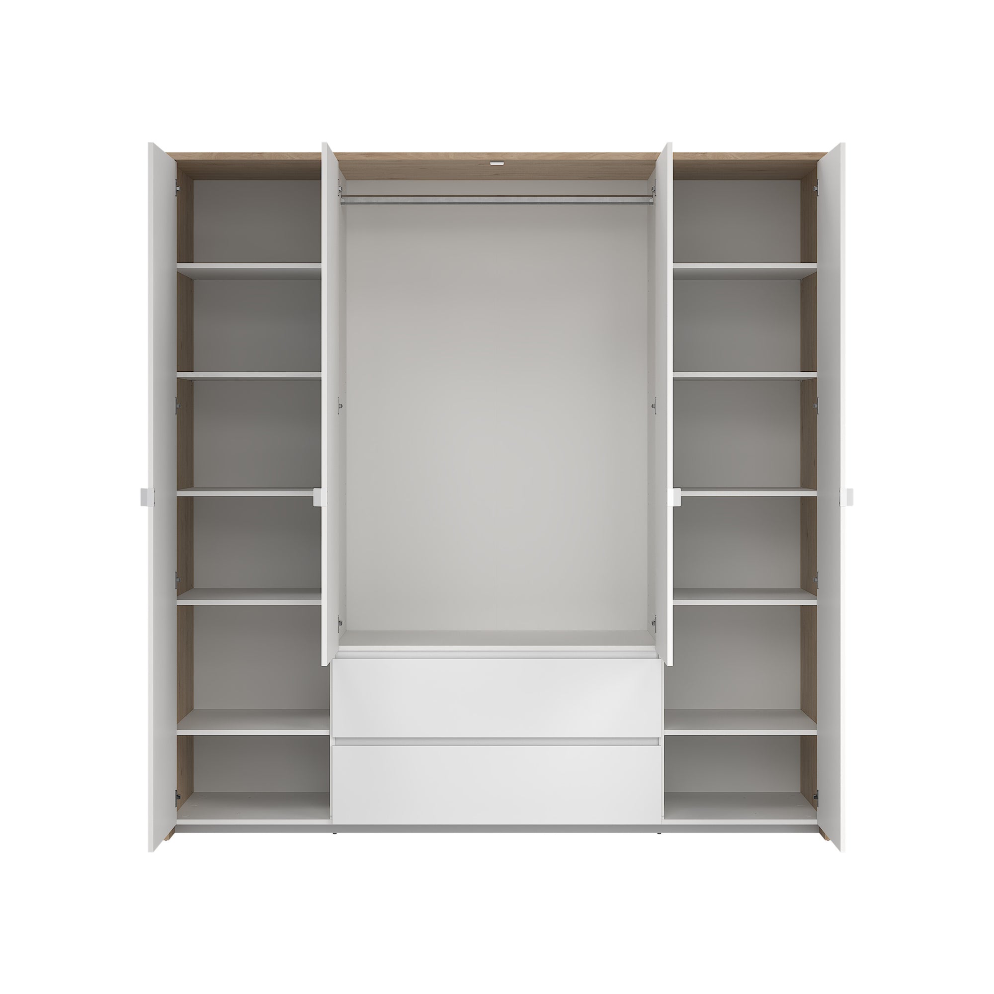 LEIFBAL | ארון פתיחה 4 דלתות ו-2 מגירות, בחיפוי מלמין