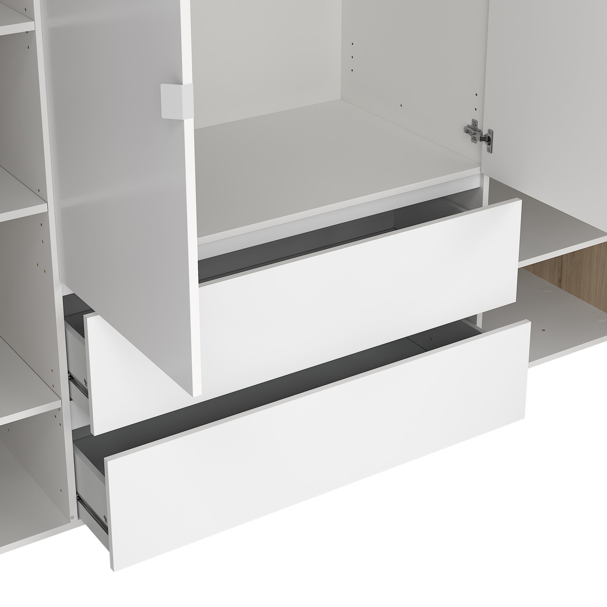 LEIFBAL | ארון פתיחה 4 דלתות ו-2 מגירות, בחיפוי מלמין