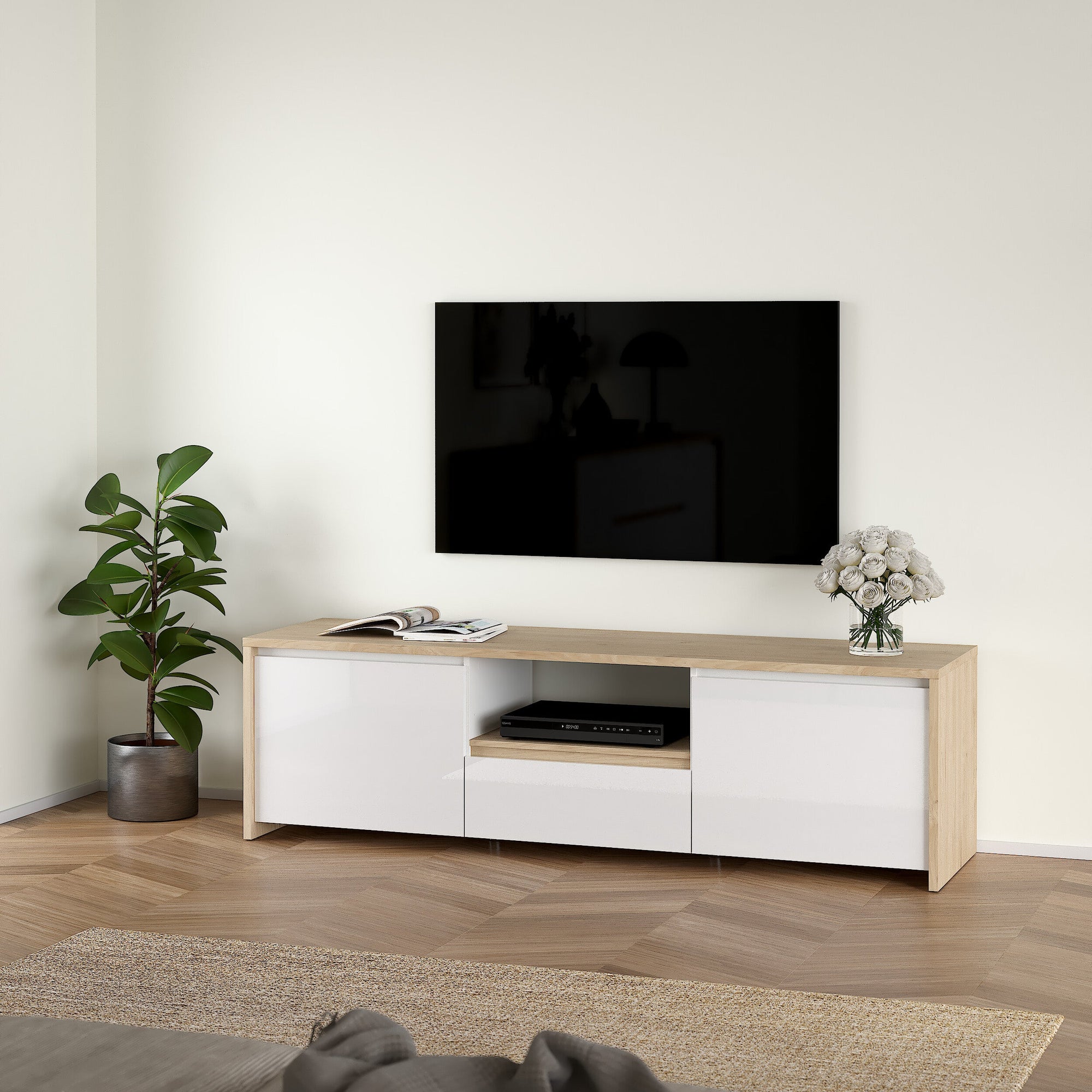 KNOT | מזנון נורדי עם מגירה, 2 דלתות ומדף פתוח - KUALA