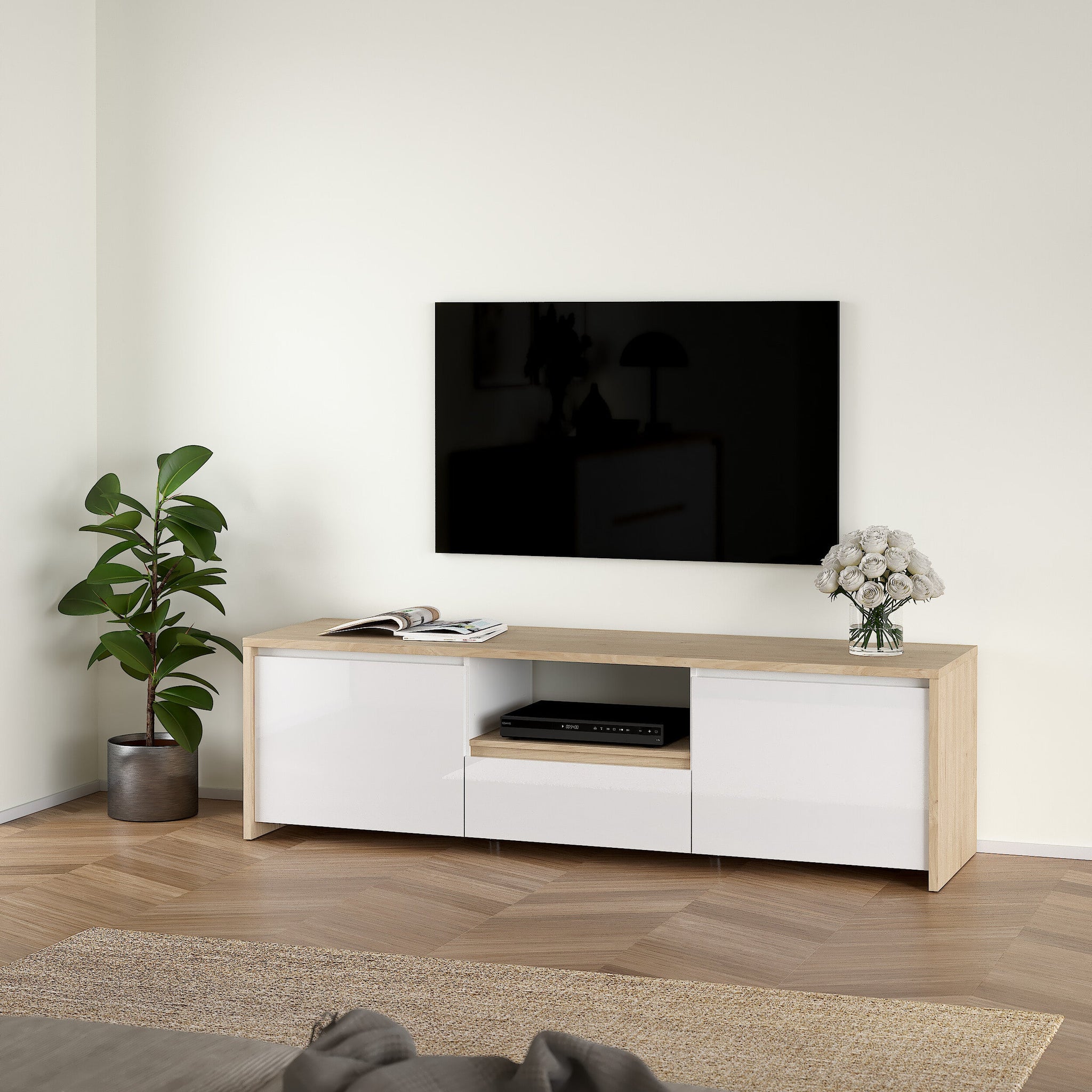 KNOT | מזנון נורדי עם מגירה, 2 דלתות ומדף פתוח - KUALA