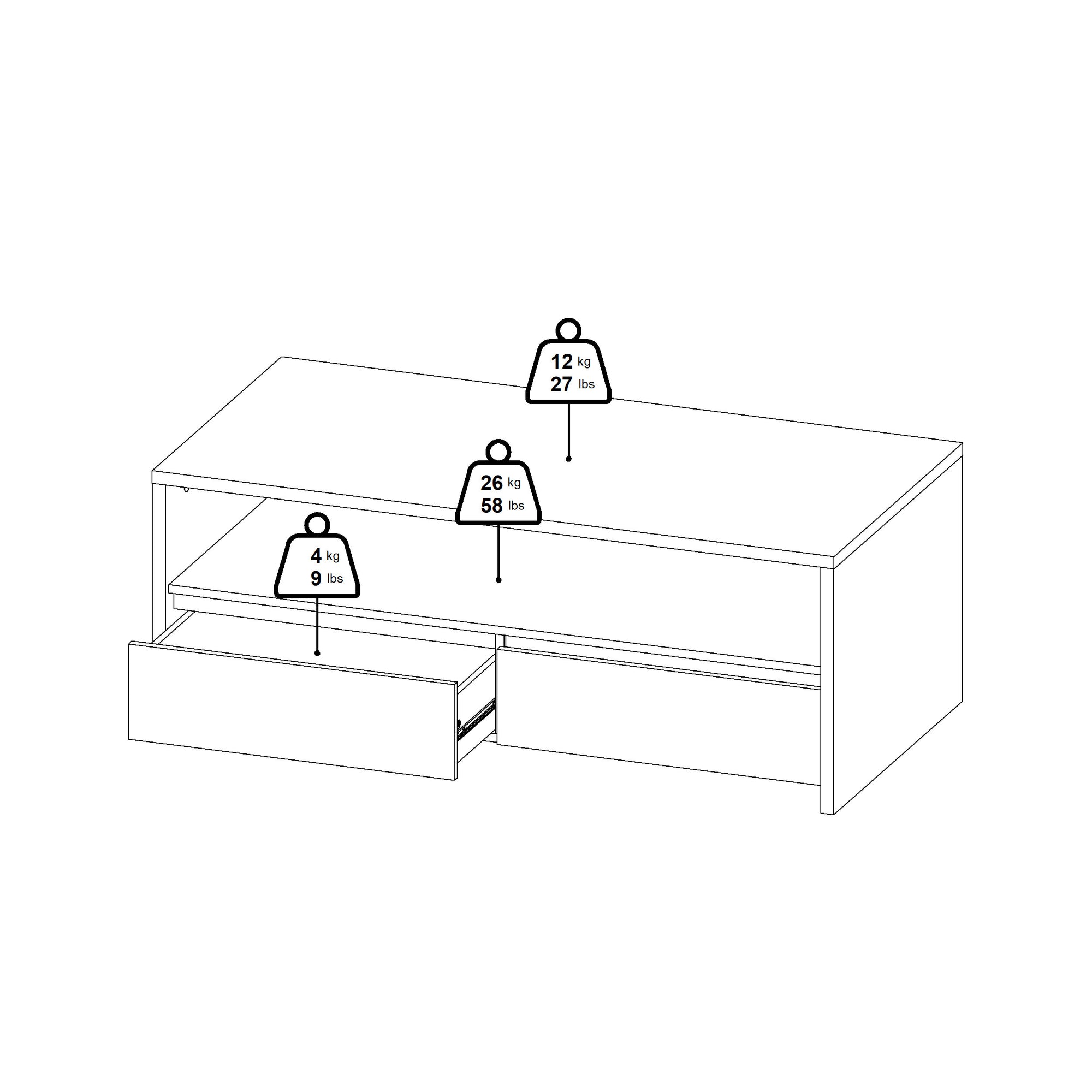 CUBO | שולחן סלון מלבני 120/60 ס"מ - KUALA