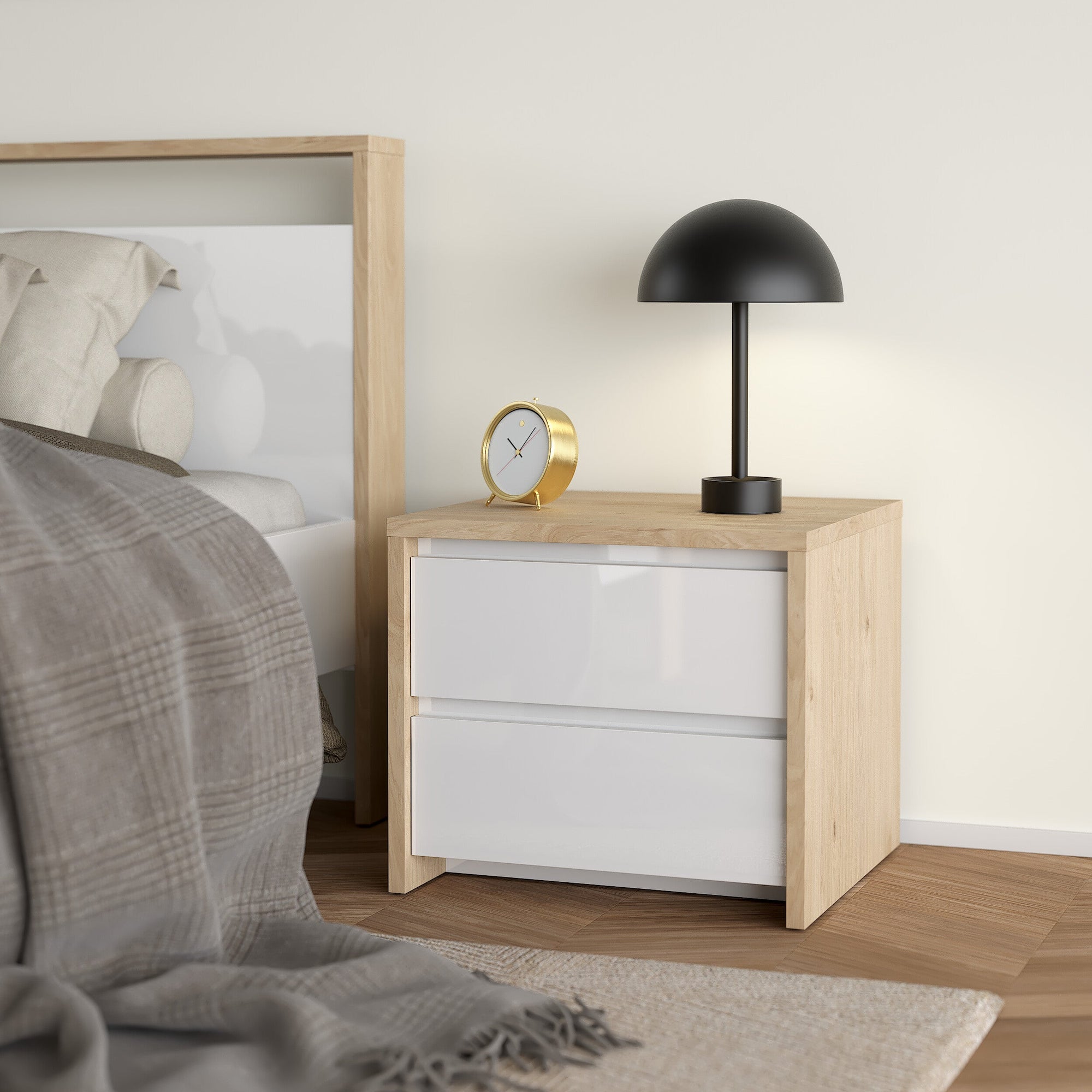 GRID | שידת לילה 51/48 ס"מ, עם 2 מגירות - KUALA