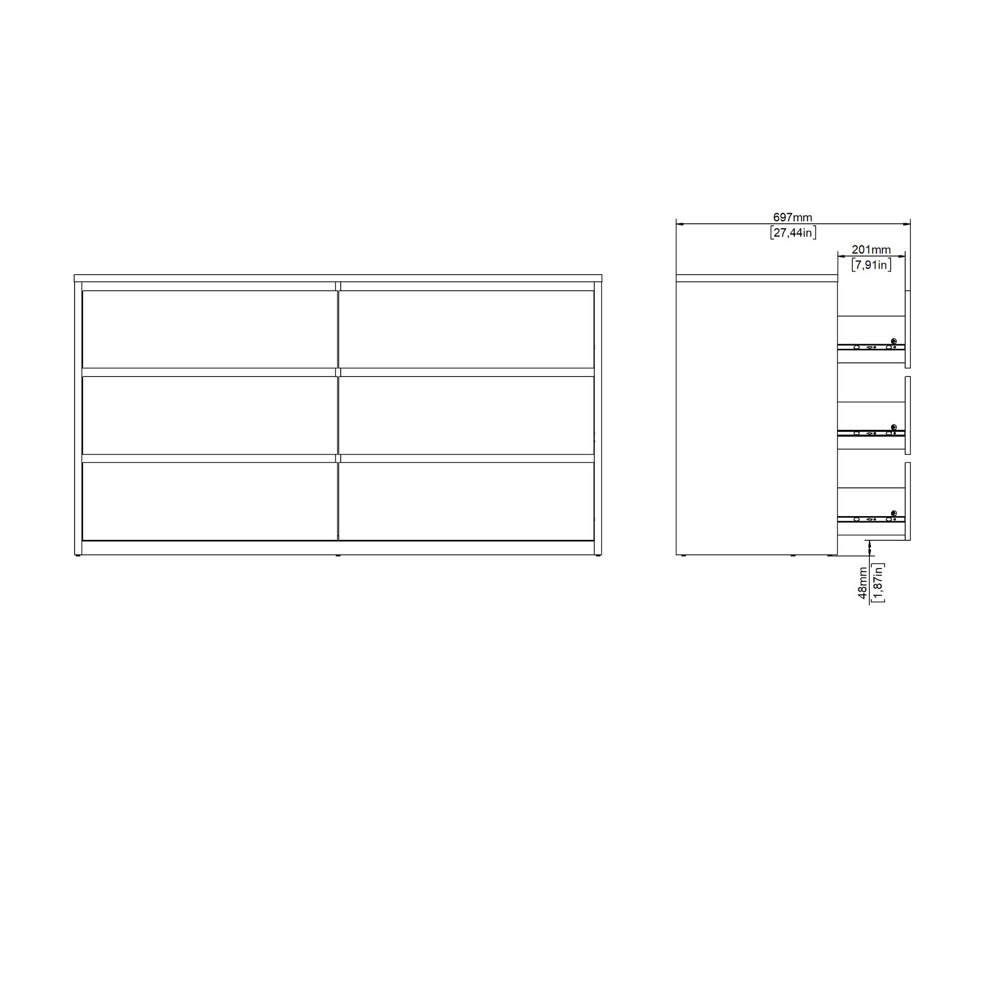 GROUNDA | קומודה עם 6 מגירות - KUALA